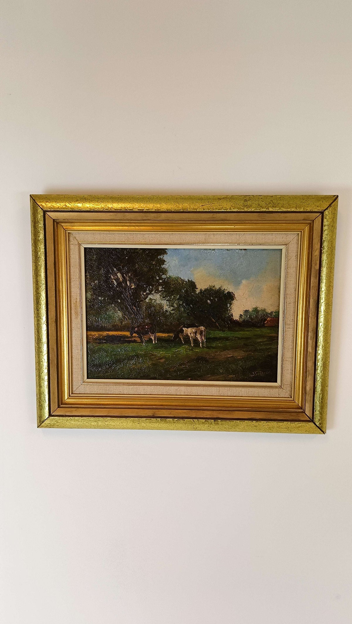 Stunning Landscape Painting With Cows Stunning Landscape Painting With Cows