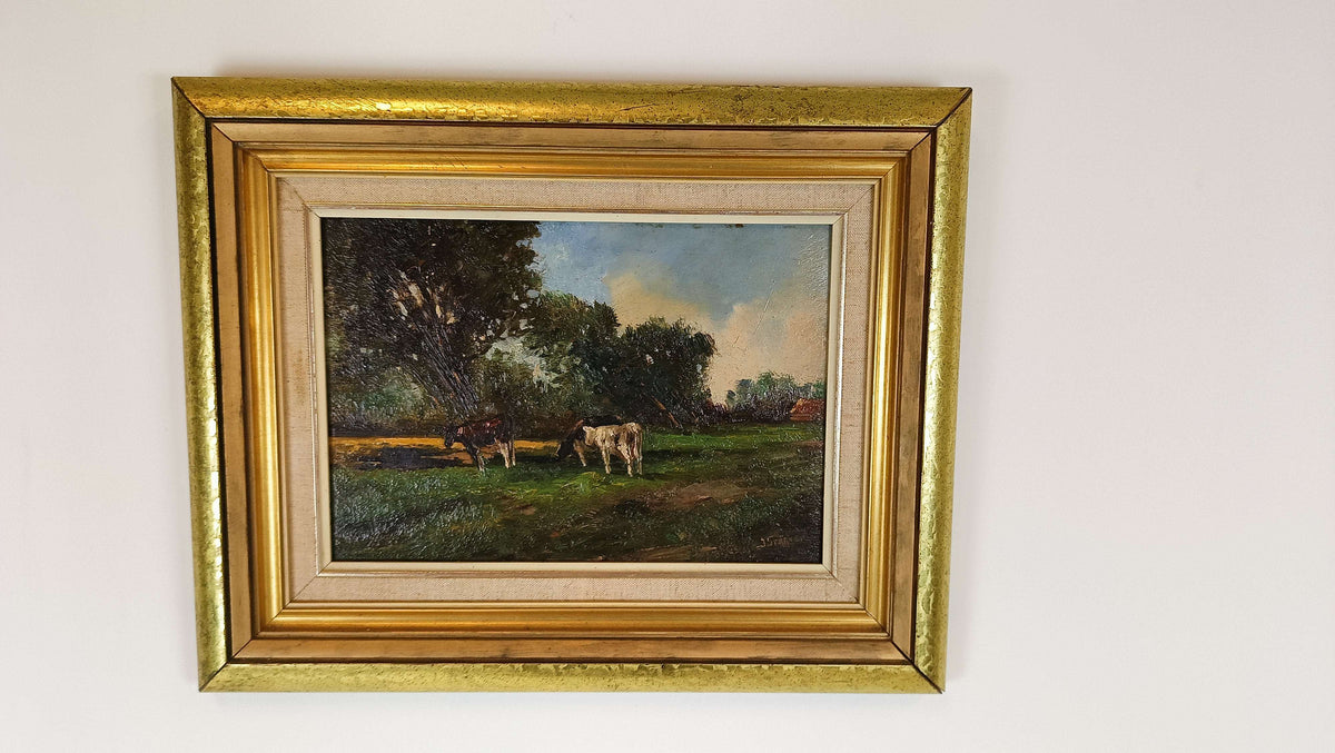 Stunning Landscape Painting With Cows Stunning Landscape Painting With Cows