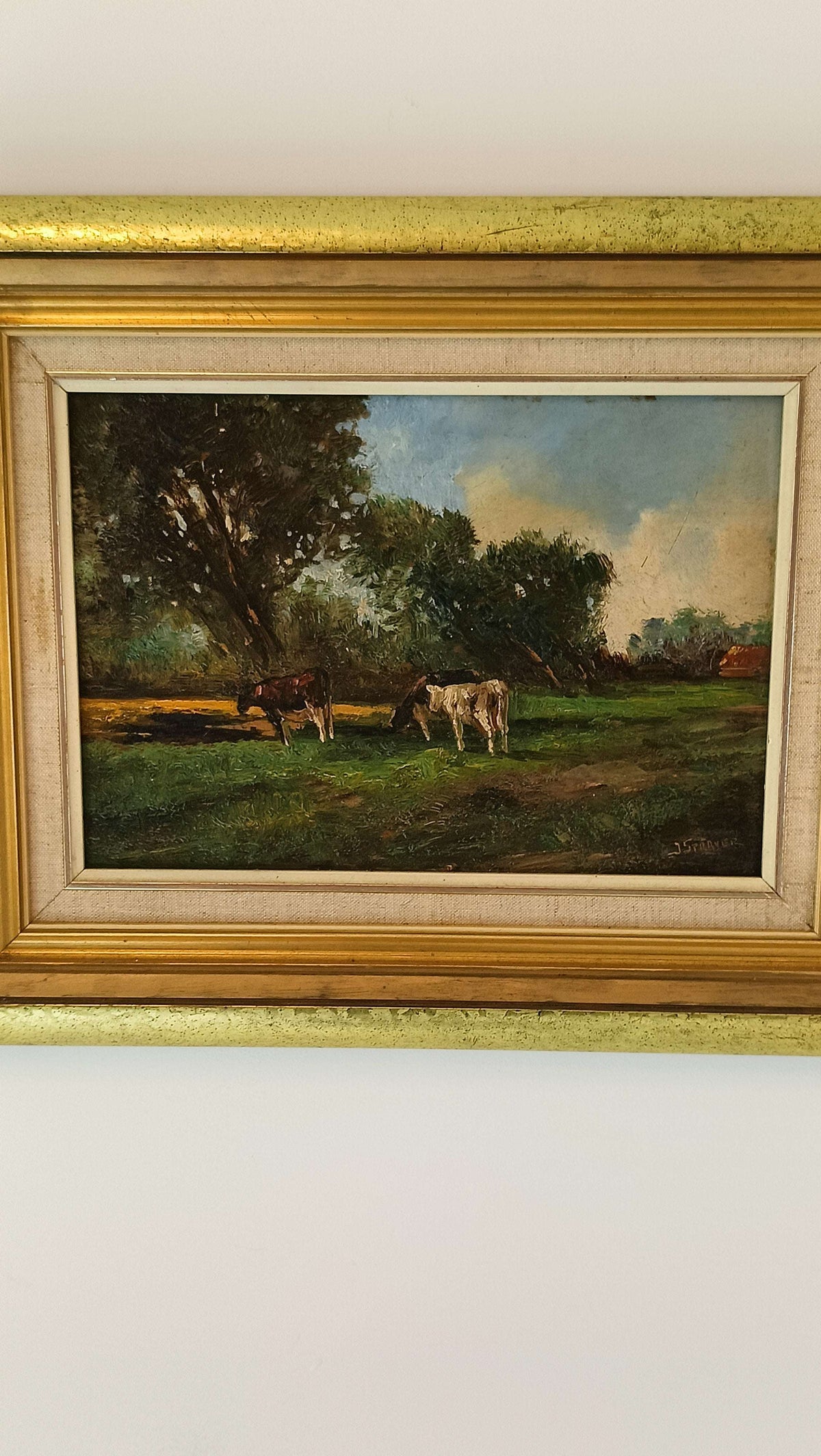 Stunning Landscape Painting With Cows Stunning Landscape Painting With Cows