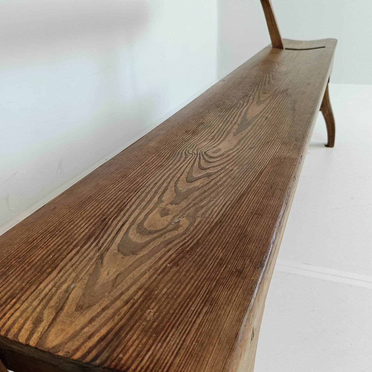 Victorian Pitch Pine long Railway Antique Bench