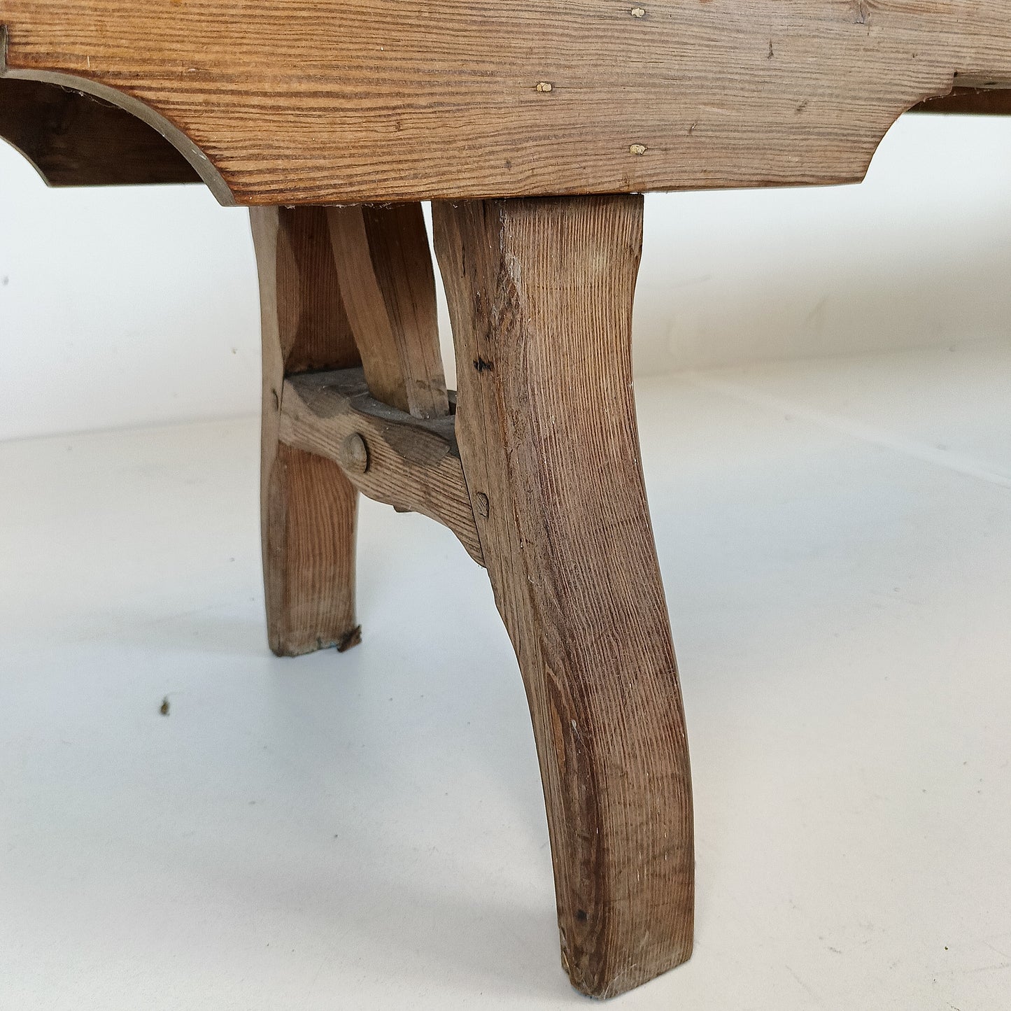 Victorian Pitch Pine long Railway Antique Bench