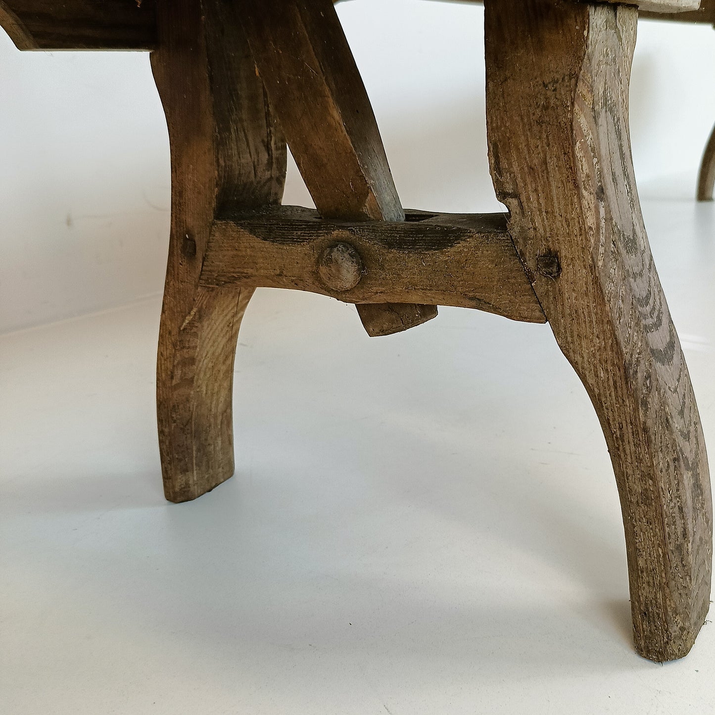 Victorian Pitch Pine long Railway Antique Bench