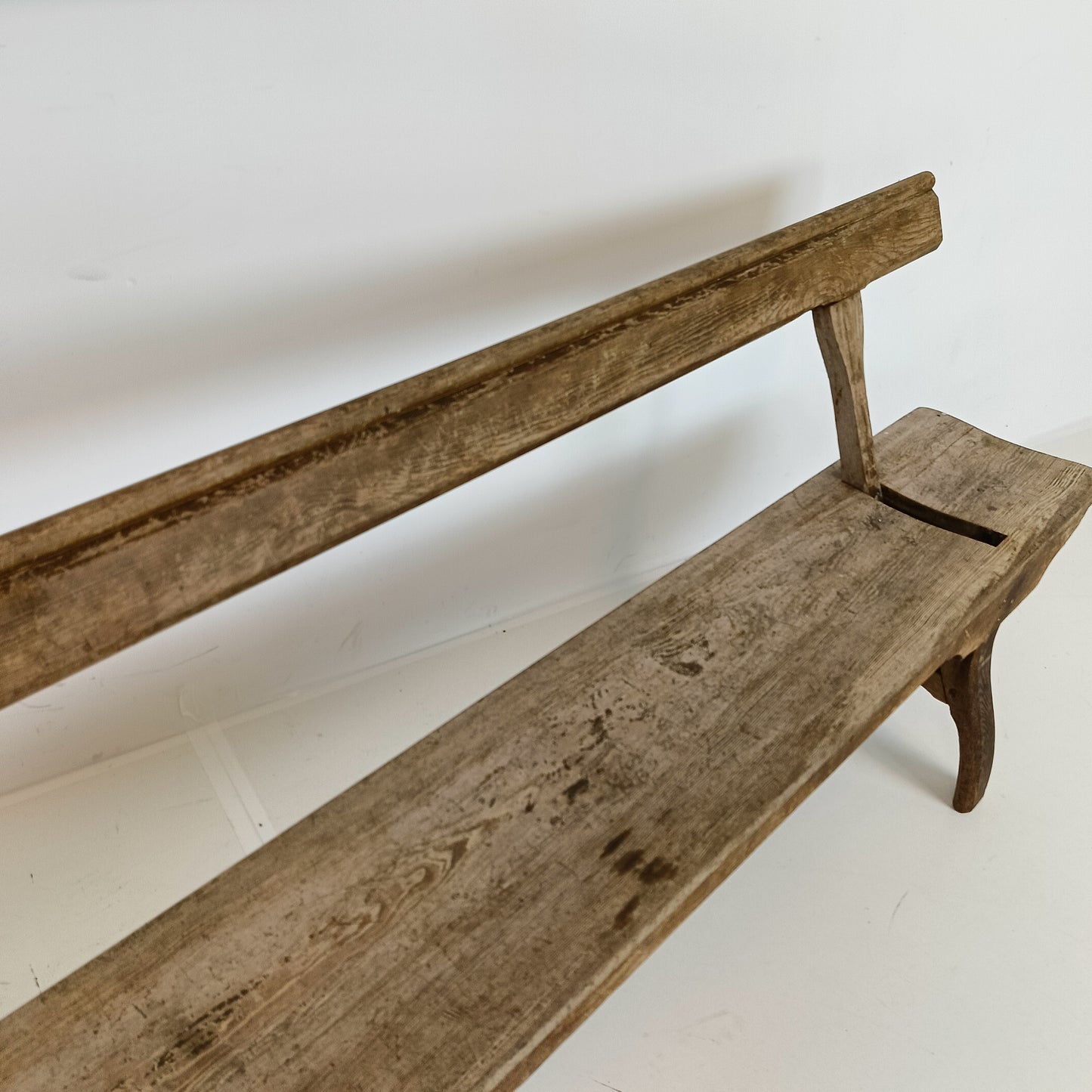 Victorian Pitch Pine long Railway Antique Bench