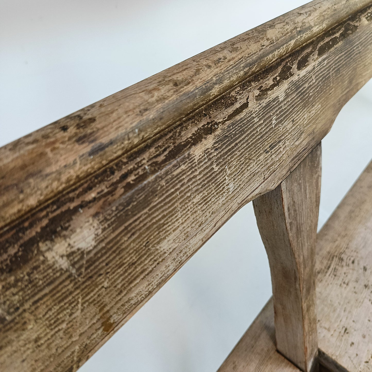 Victorian Pitch Pine long Railway Antique Bench