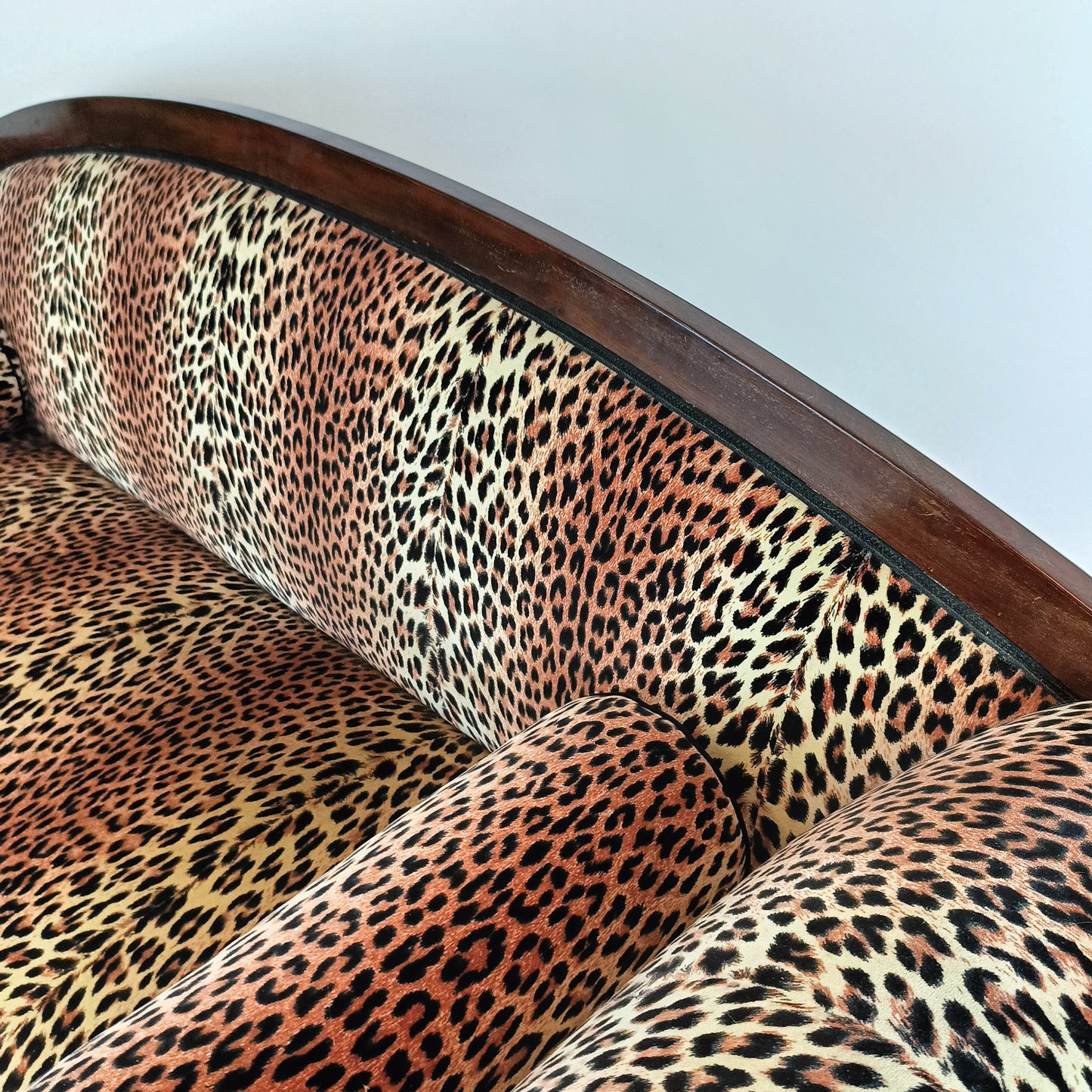 Biedermeyer Style Sofa In Leopard Trim