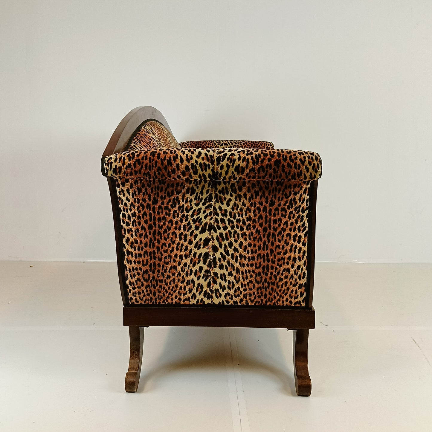 Biedermeyer Style Sofa In Leopard Trim