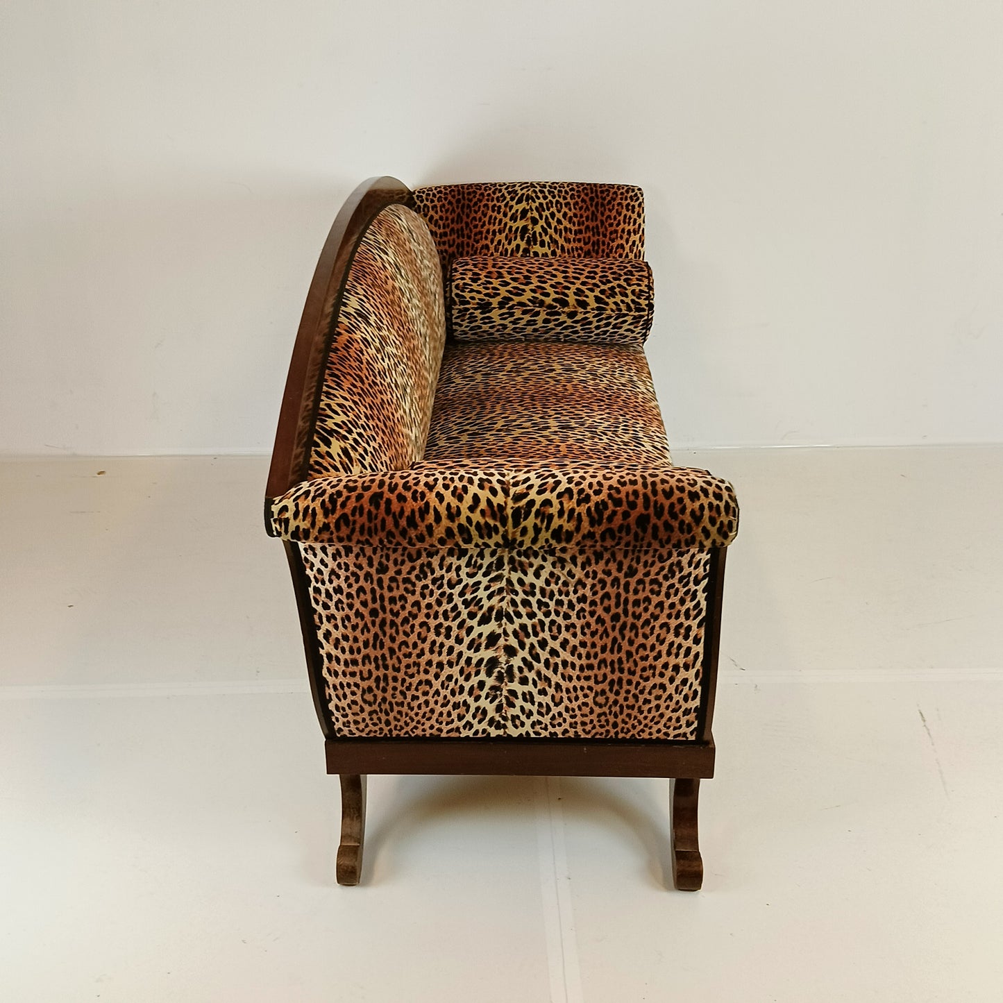 Biedermeyer Style Sofa In Leopard Trim