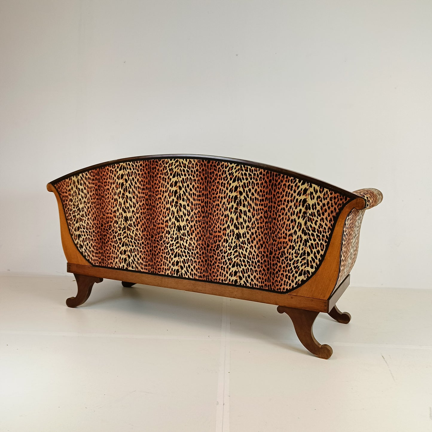 Biedermeyer Style Sofa In Leopard Trim