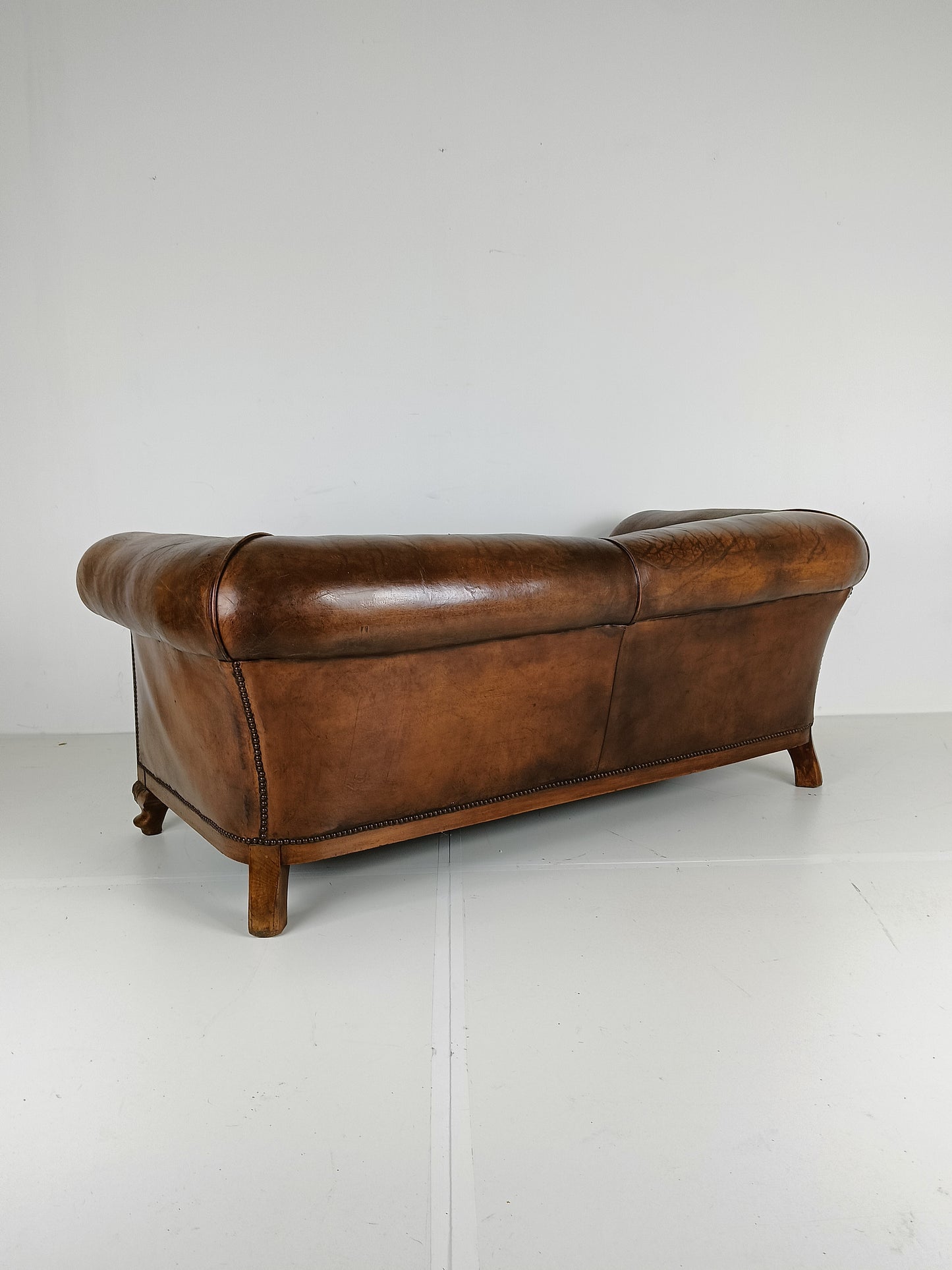 Beautiful Antique Patina Sheep Leather Sofa