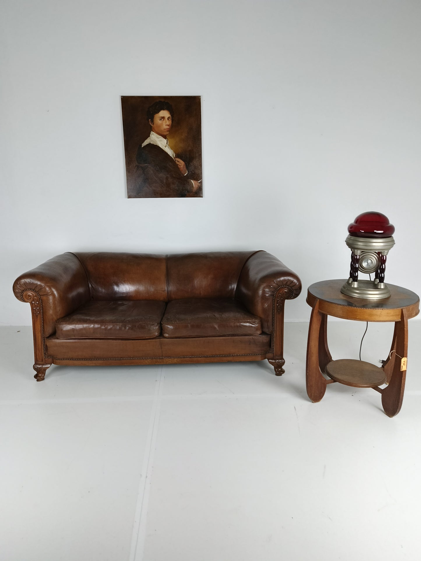 Beautiful Antique Patina Sheep Leather Sofa