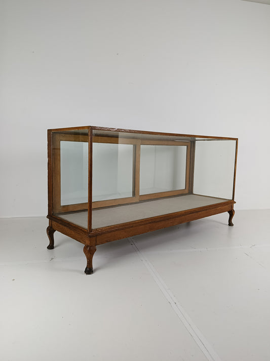 Antique Large Glass Display Cabinet / Shop Counter
