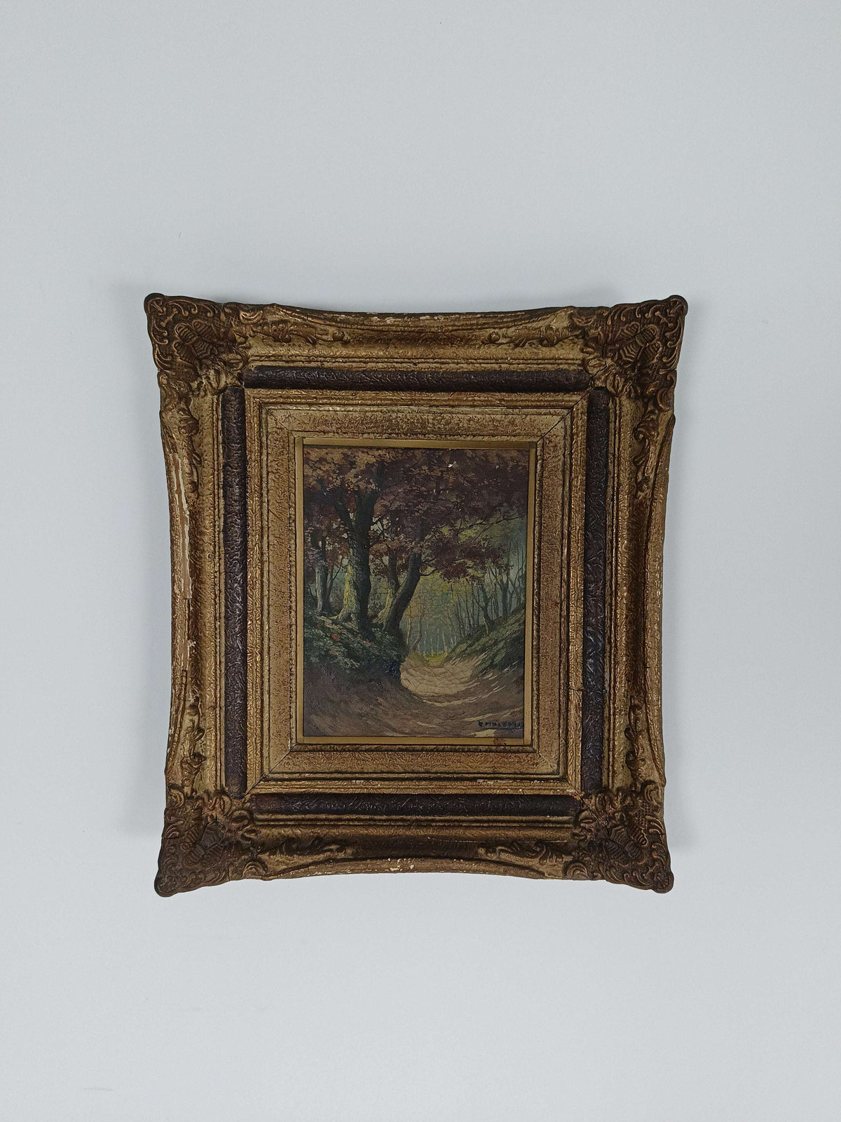 Painting Of Forest With Golden Frame Painting Of Forest With Golden Frame