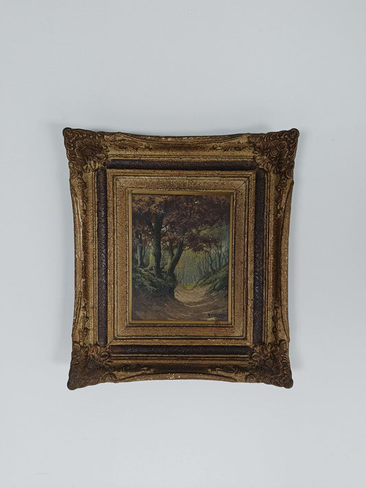 Painting Of Forest With Golden Frame Painting Of Forest With Golden Frame