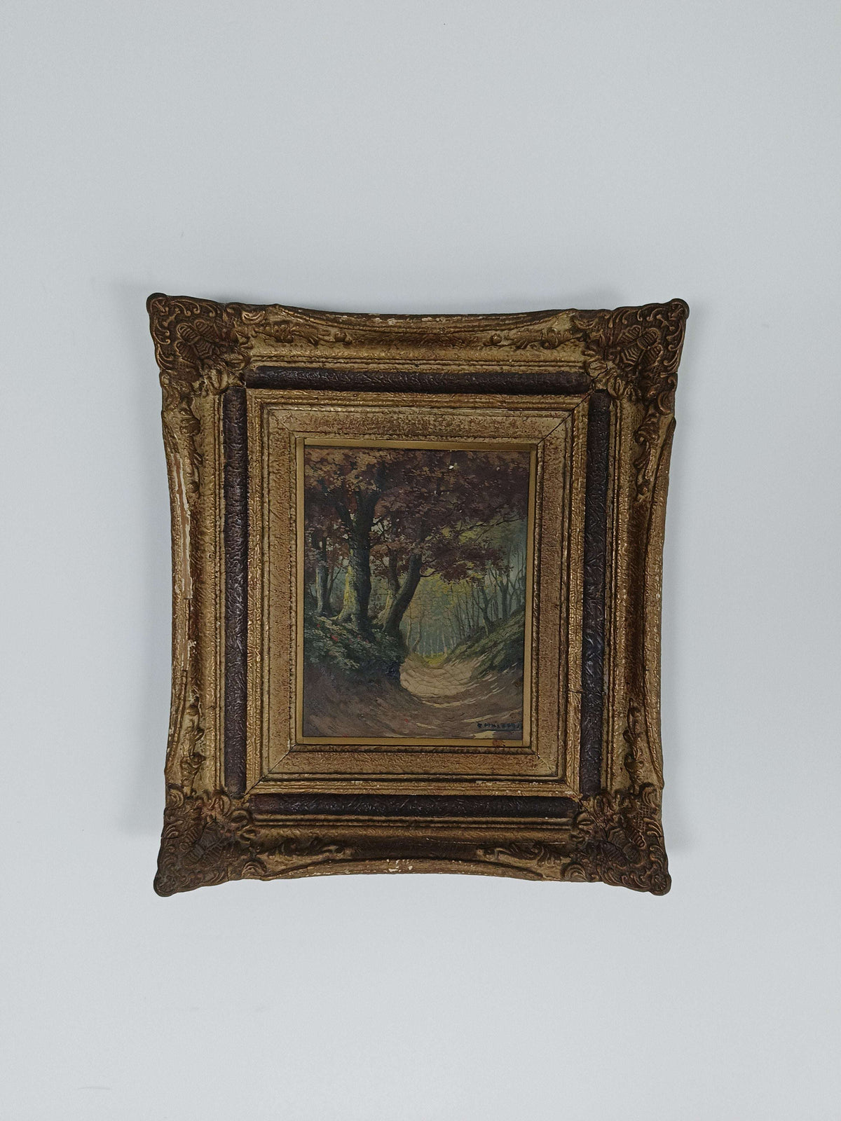 Painting Of Forest With Golden Frame Painting Of Forest With Golden Frame
