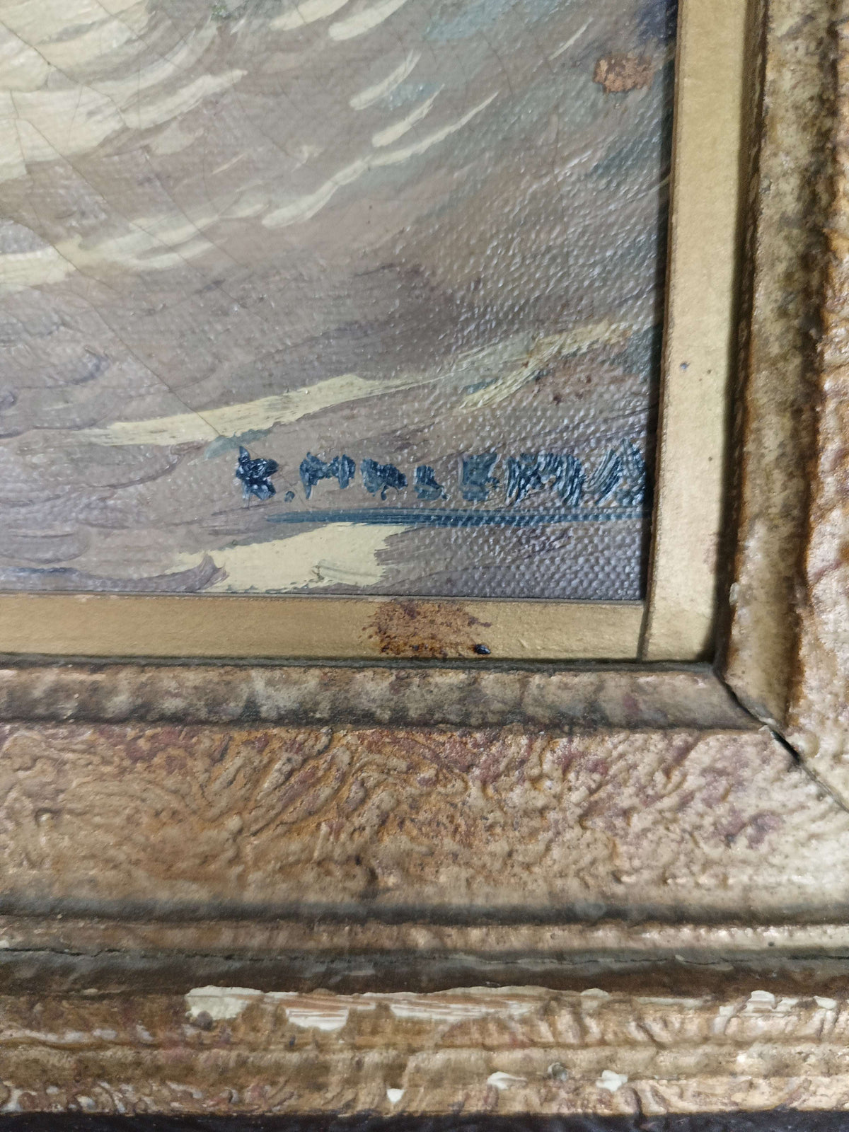 Painting Of Forest With Golden Frame Painting Of Forest With Golden Frame