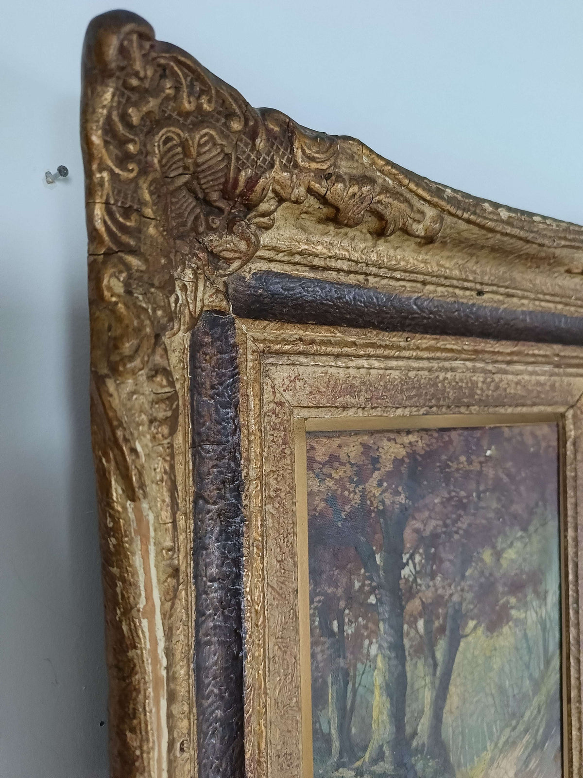 Painting Of Forest With Golden Frame Painting Of Forest With Golden Frame