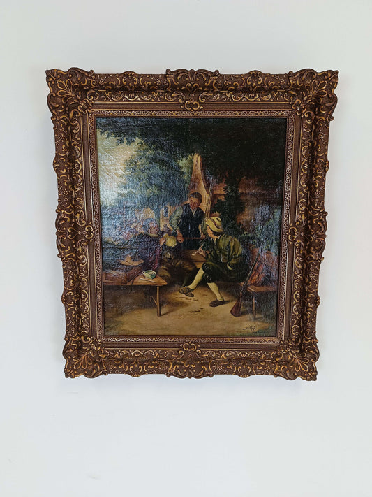 Painting Of Men Enjoying Life Painting Of Men Enjoying Life