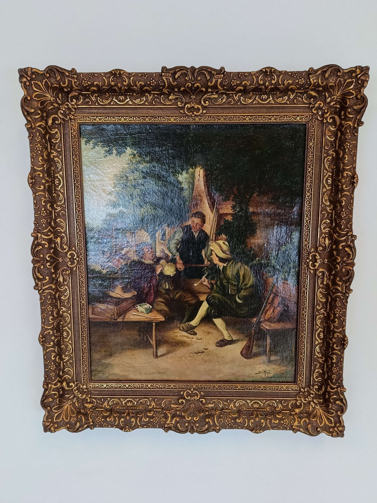Painting Of Men Enjoying Life Painting Of Men Enjoying Life