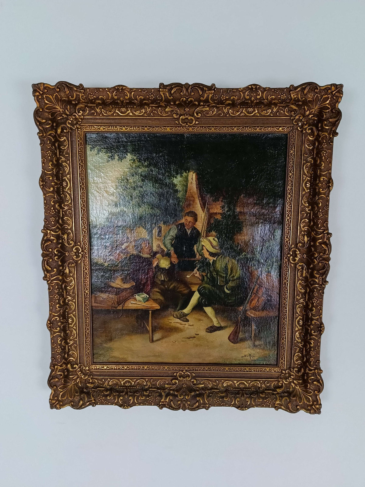 Painting Of Men Enjoying Life Painting Of Men Enjoying Life