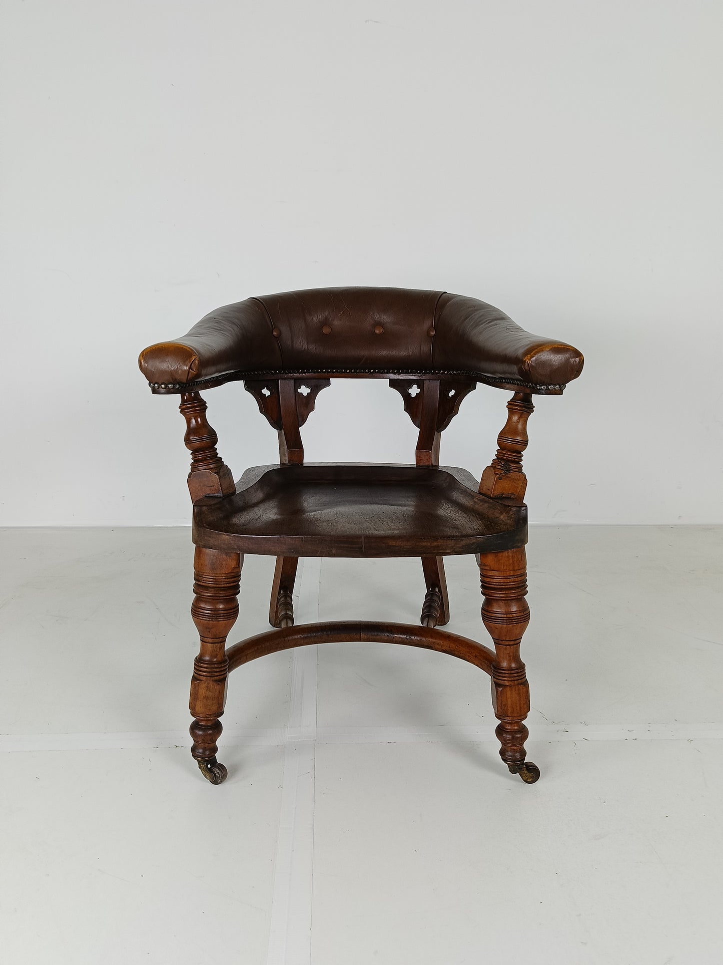 Victorian Mahogany Leather Desk Chair