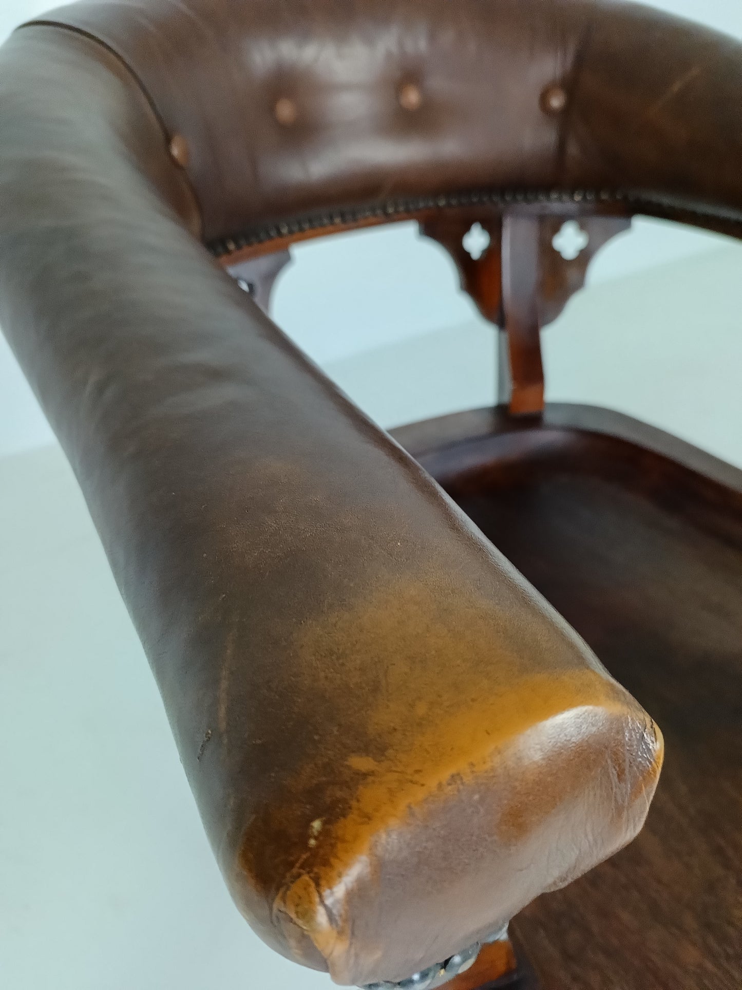 Victorian Mahogany Leather Desk Chair