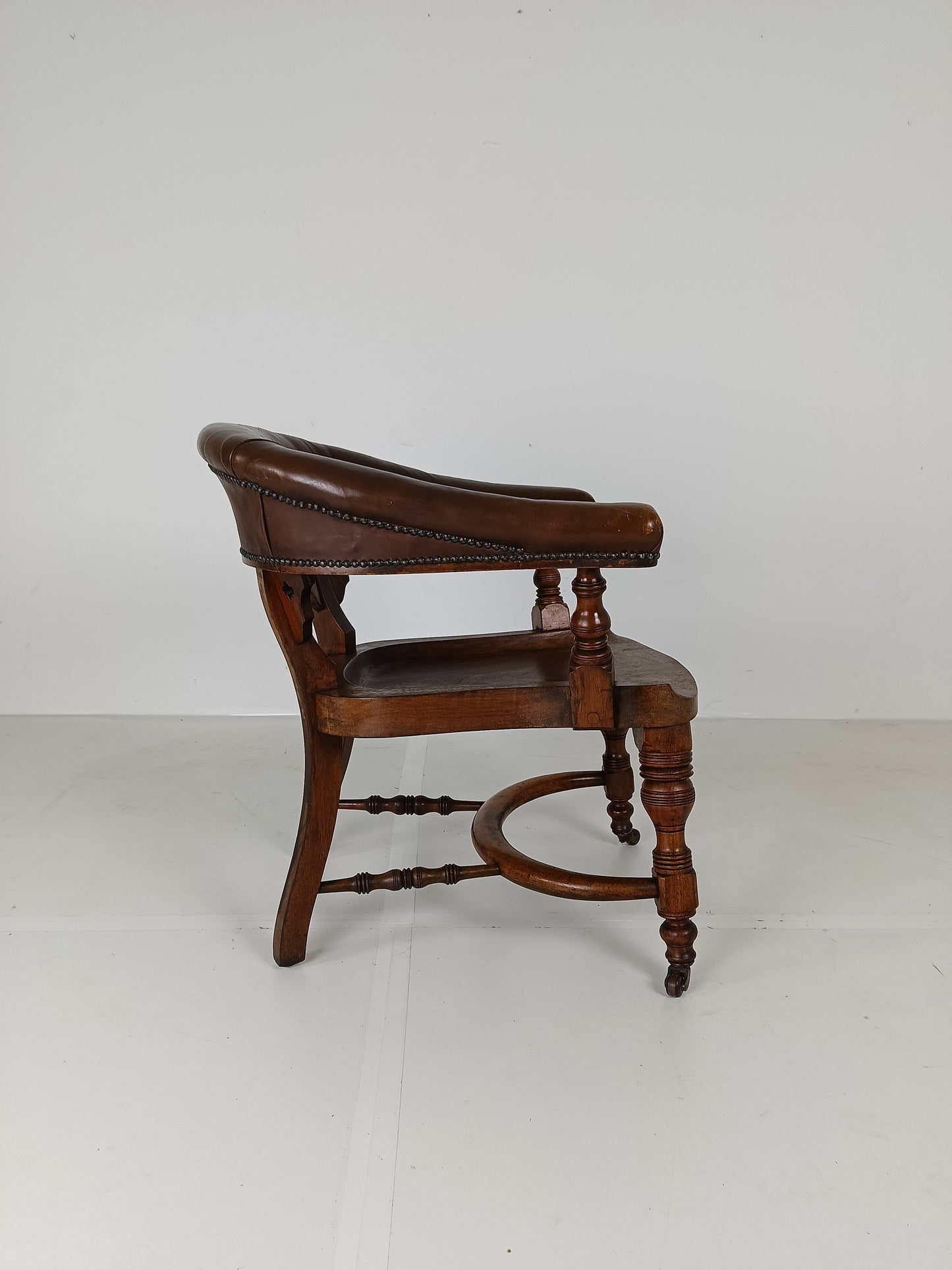 Victorian Mahogany Leather Desk Chair