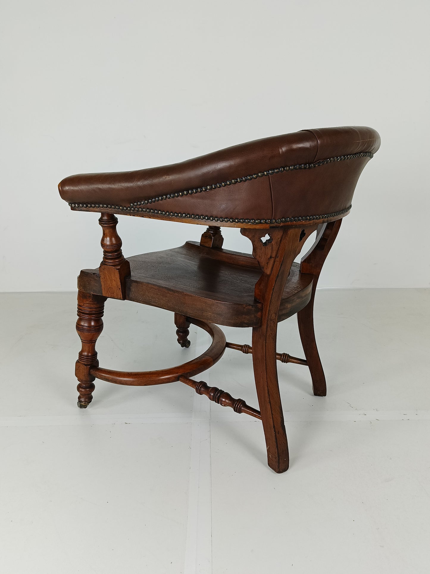 Victorian Mahogany Leather Desk Chair