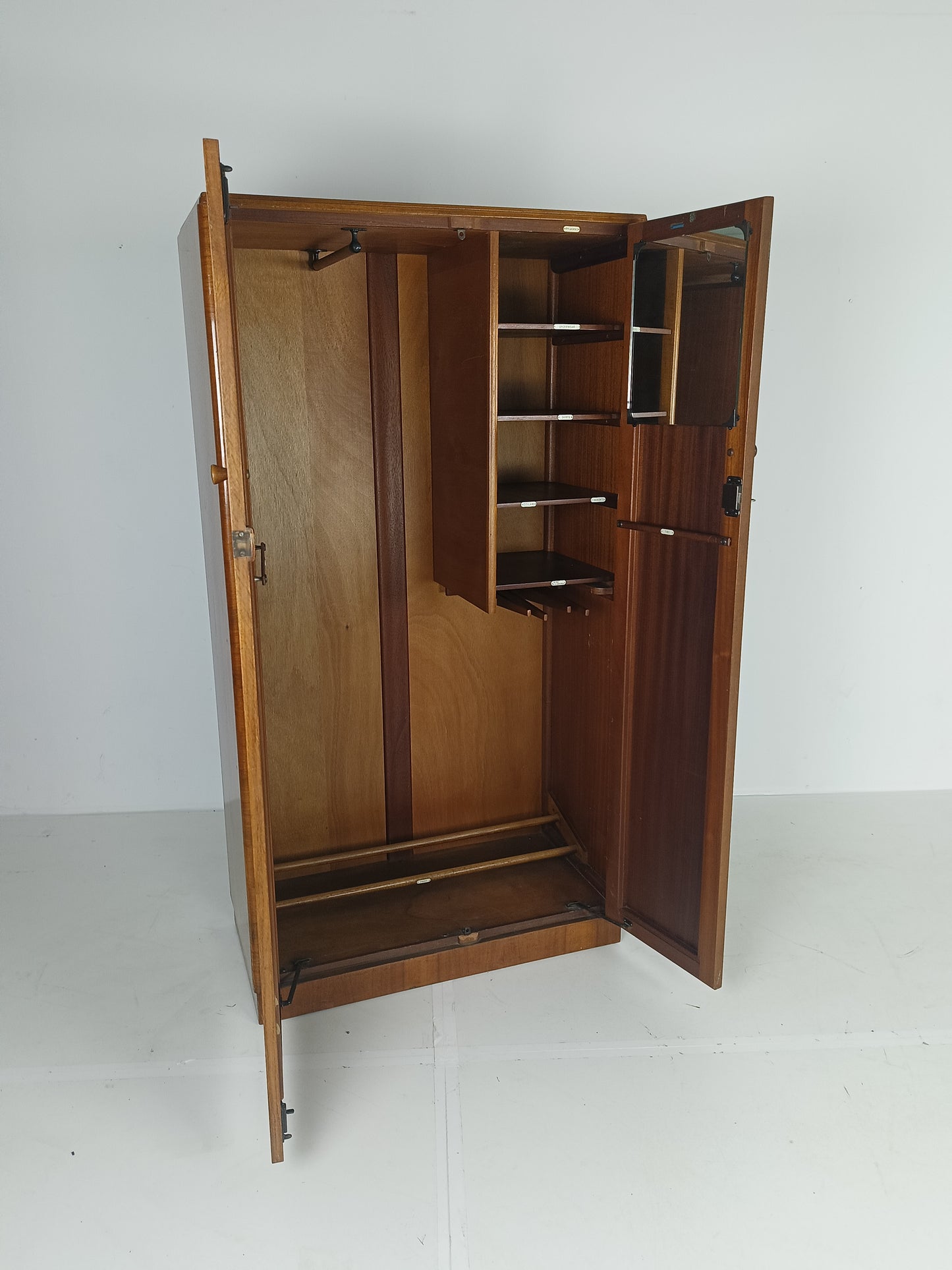 Stunning English Art Deco Burrnut Wardrobe