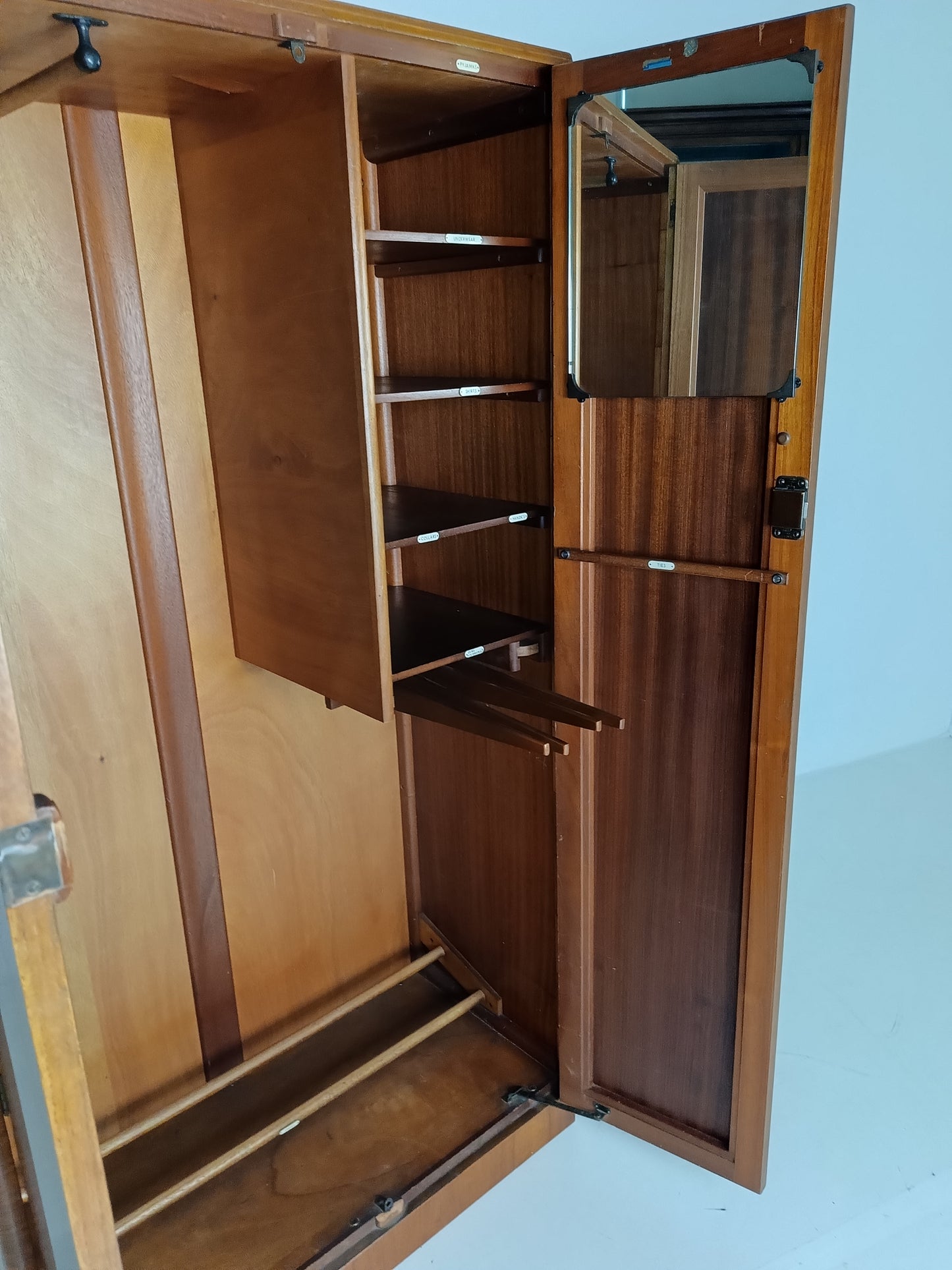 Stunning English Art Deco Burrnut Wardrobe