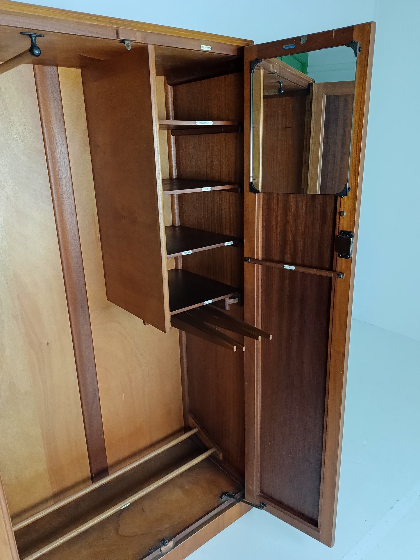 Stunning English Art Deco Burrnut Wardrobe