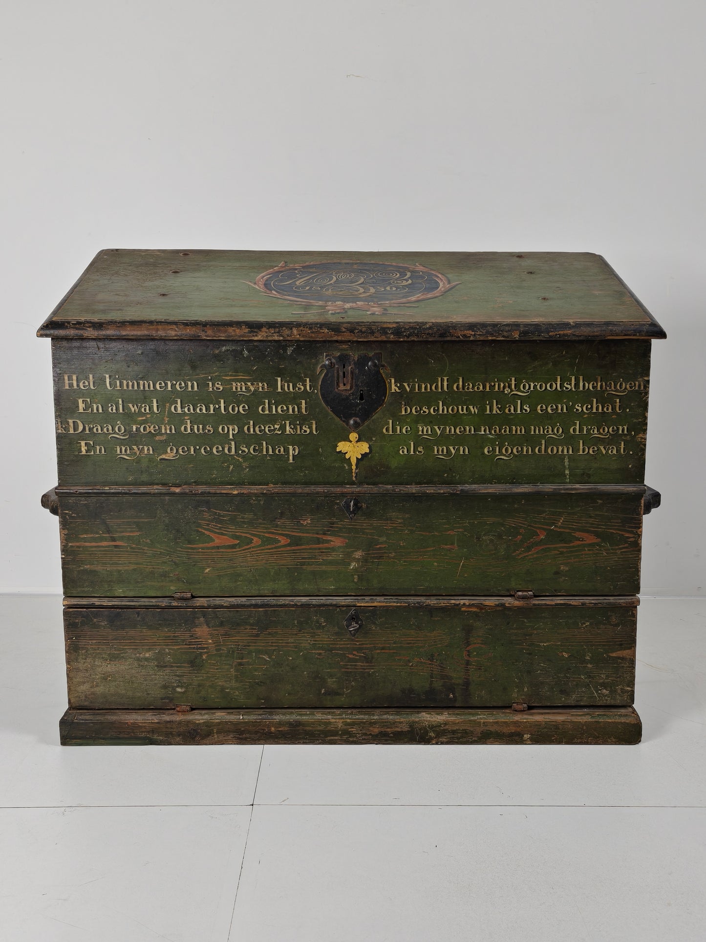 Dutch Hand-Painted Tool Chest | 1836 | Folk Art