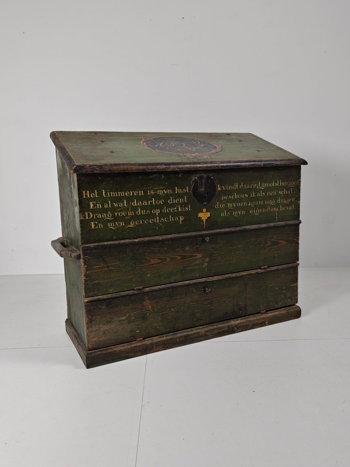 Dutch Hand-Painted Tool Chest | 1836 | Folk Art