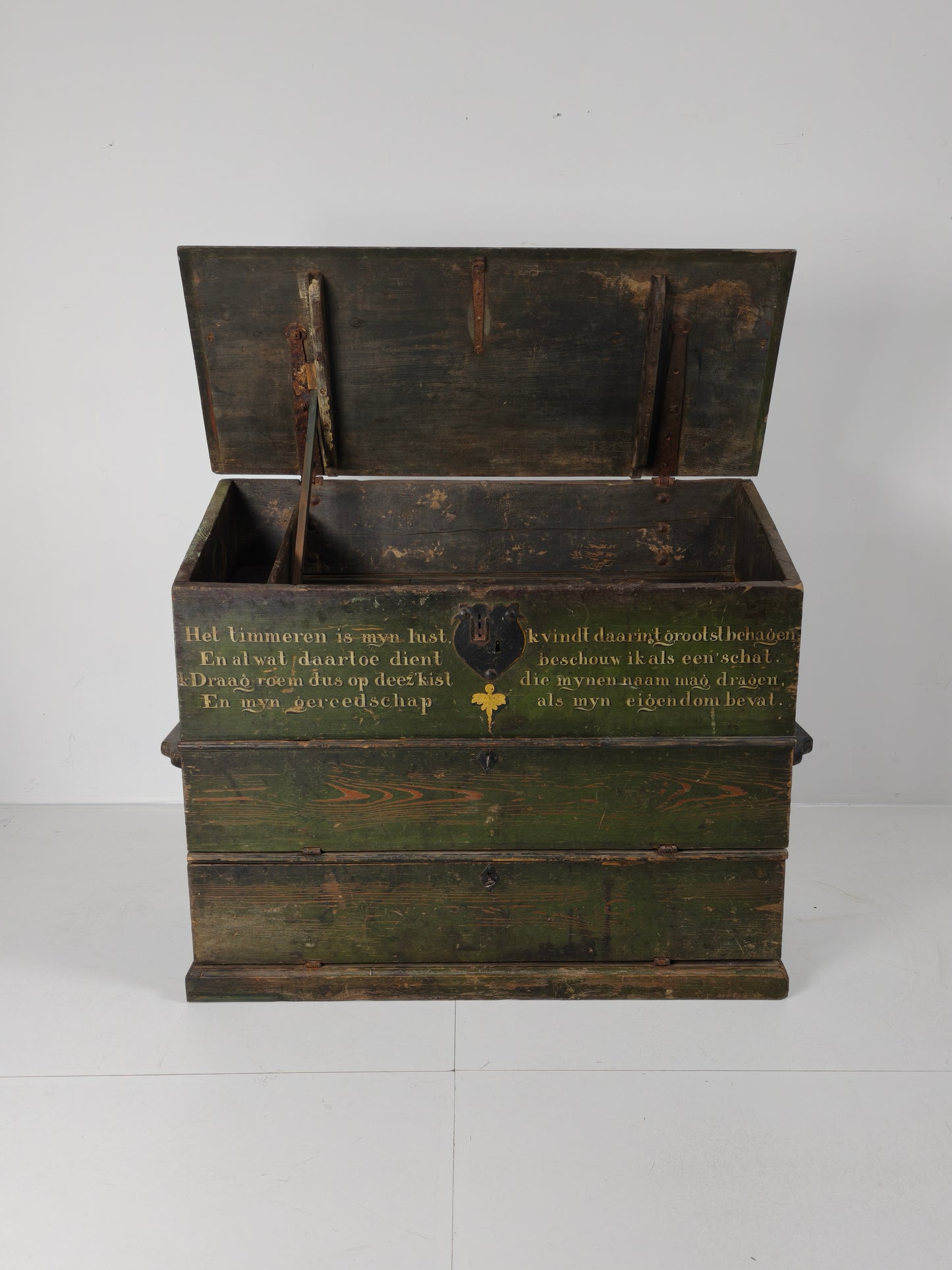 Dutch Hand-Painted Tool Chest | 1836 | Folk Art