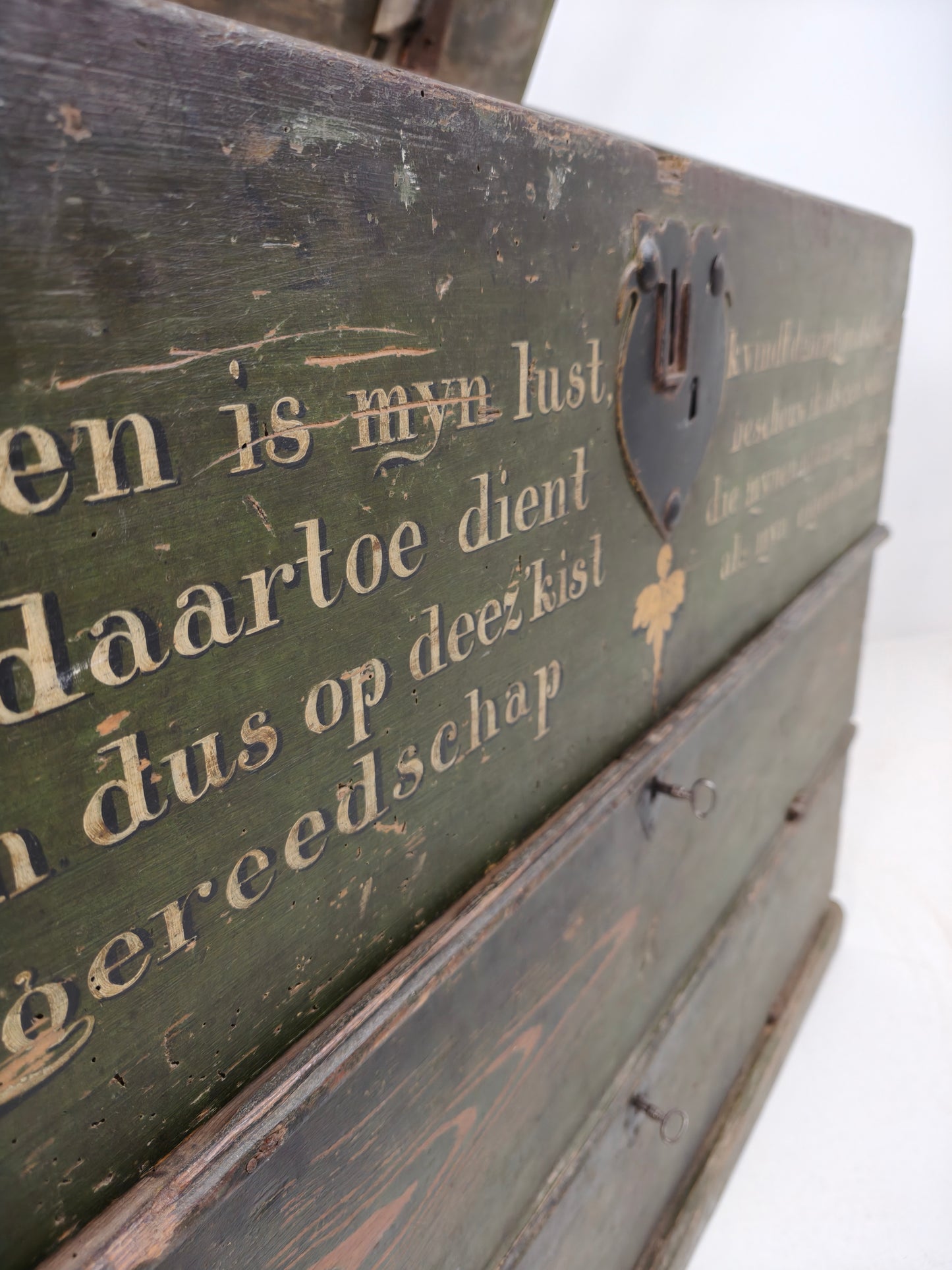 Dutch Hand-Painted Tool Chest | 1836 | Folk Art