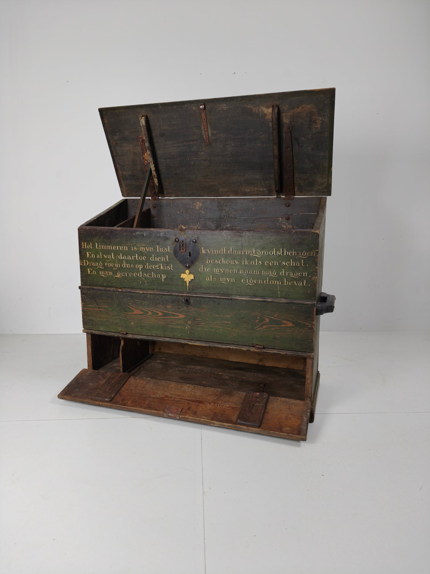 Dutch Hand-Painted Tool Chest | 1836 | Folk Art