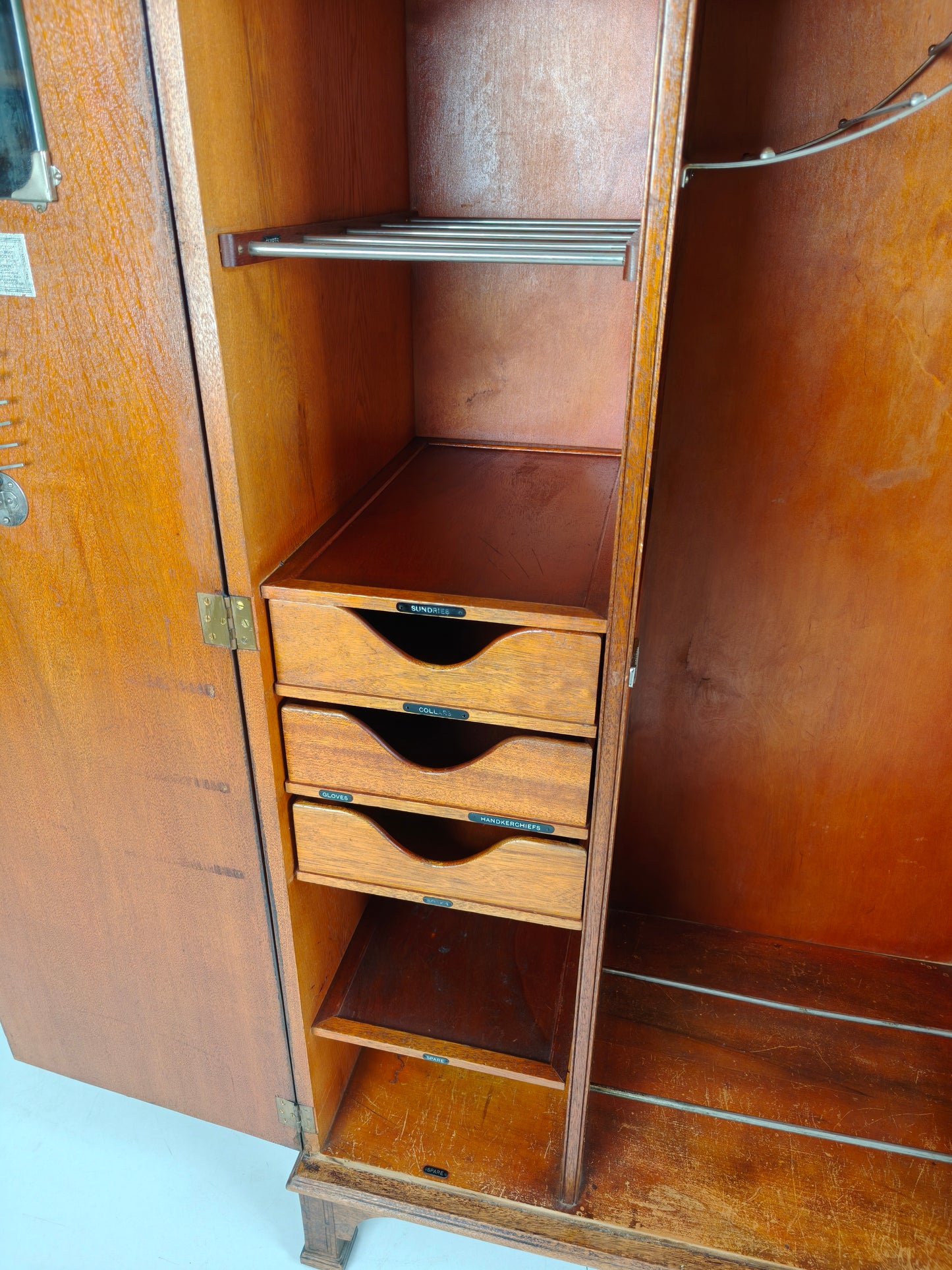 1920s Light Oak Compactom Ltd Gentleman’s Wardrobe