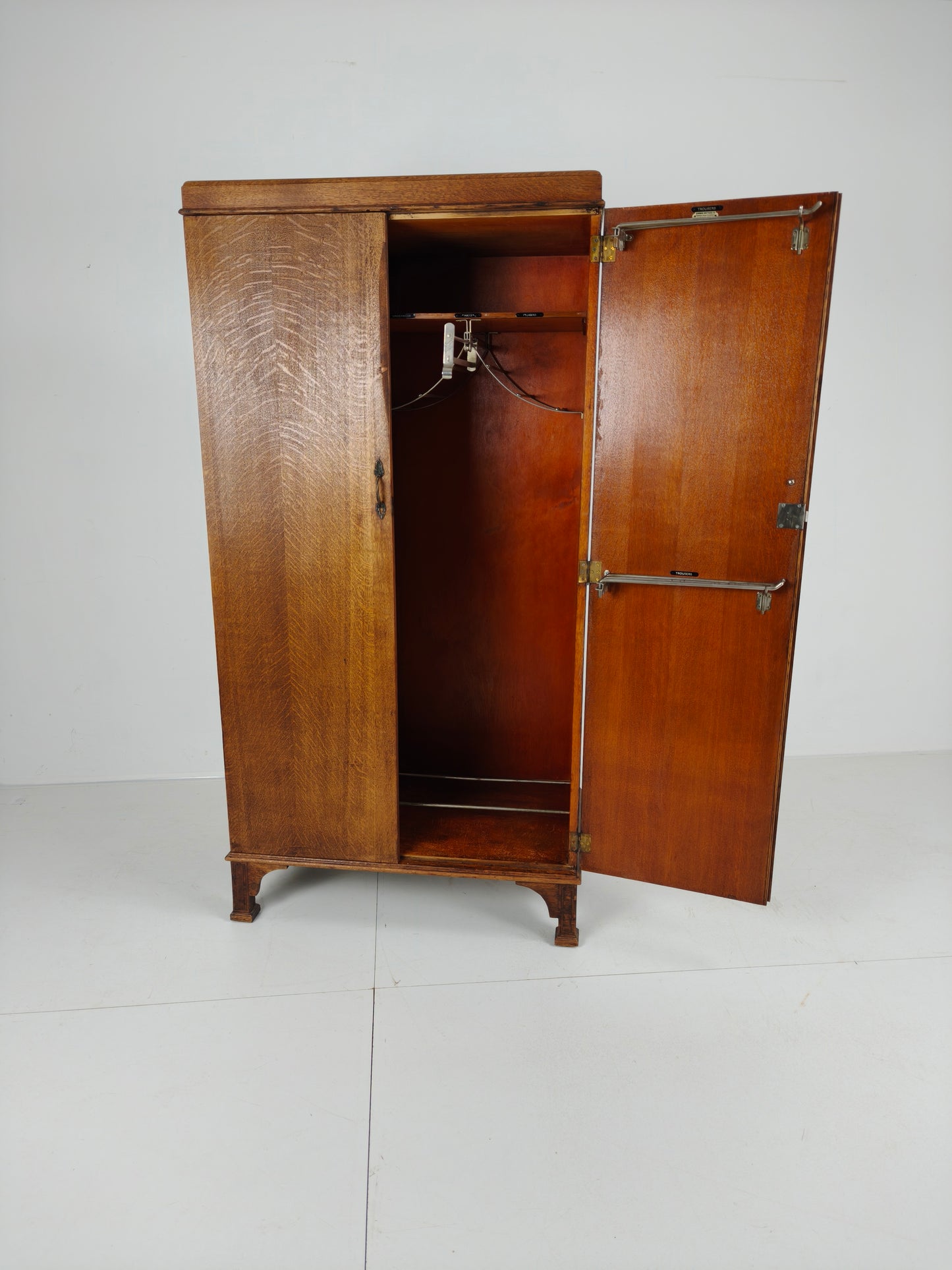 1920s Light Oak Compactom Ltd Gentleman’s Wardrobe