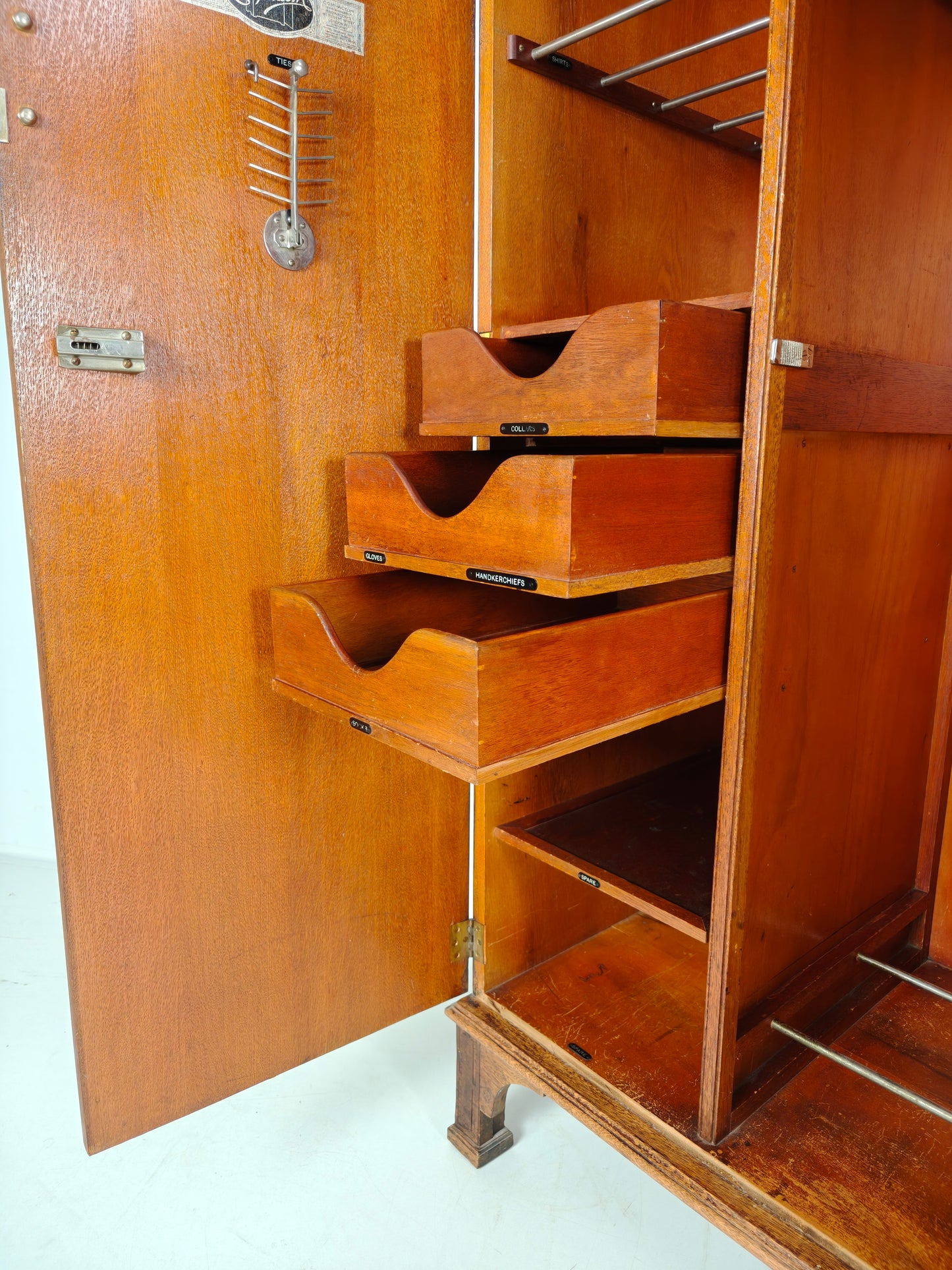 1920s Light Oak Compactom Ltd Gentleman’s Wardrobe