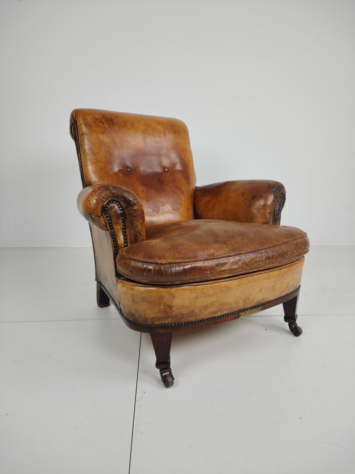 A Classic English Leather Club Chair From  1912