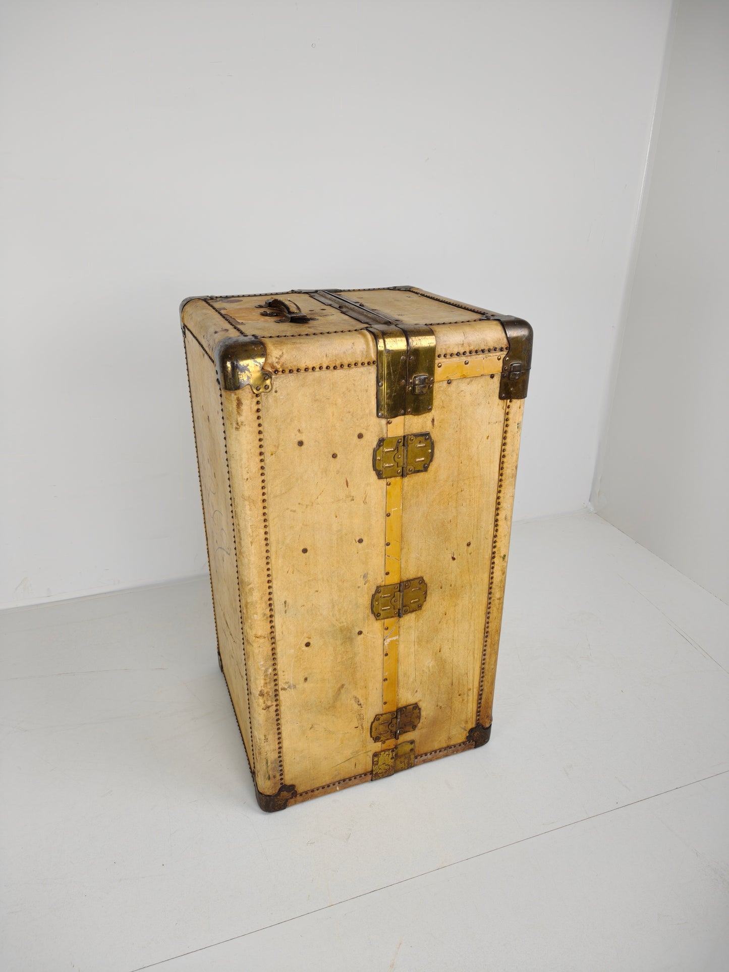 1930s Wardrobe Steamer Trunk by Hartmann – Goat Skin Chest