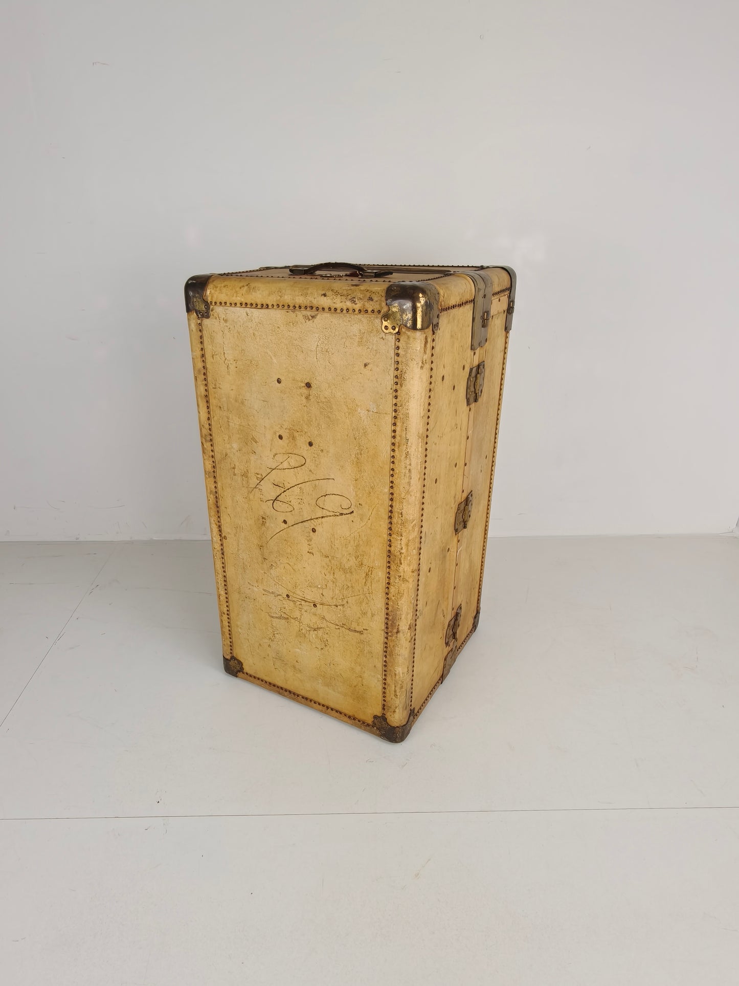 1930s Wardrobe Steamer Trunk by Hartmann – Goat Skin Chest