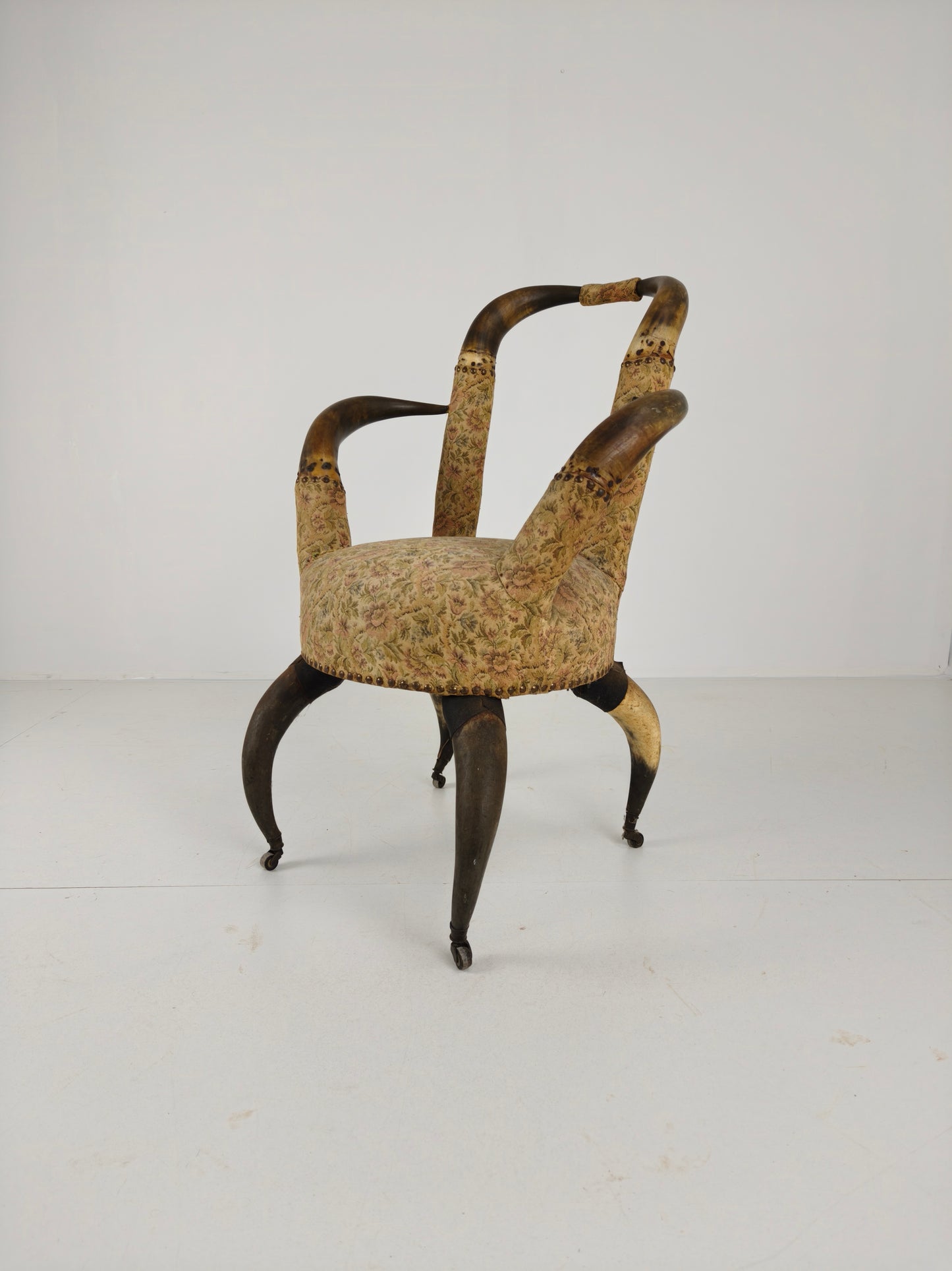 Rare 19th Century Highly Decorative Bull Horn Armchair (1870)