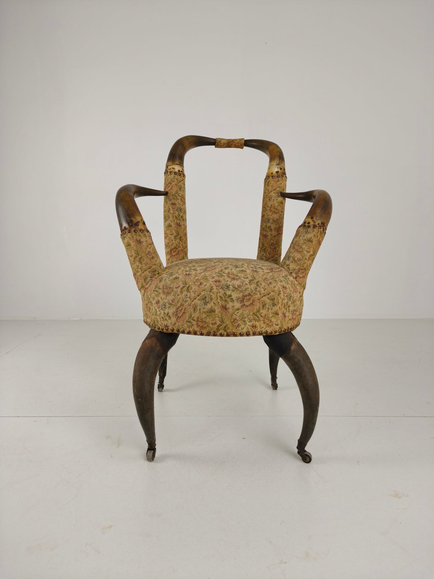 Rare 19th Century Highly Decorative Bull Horn Armchair (1870)