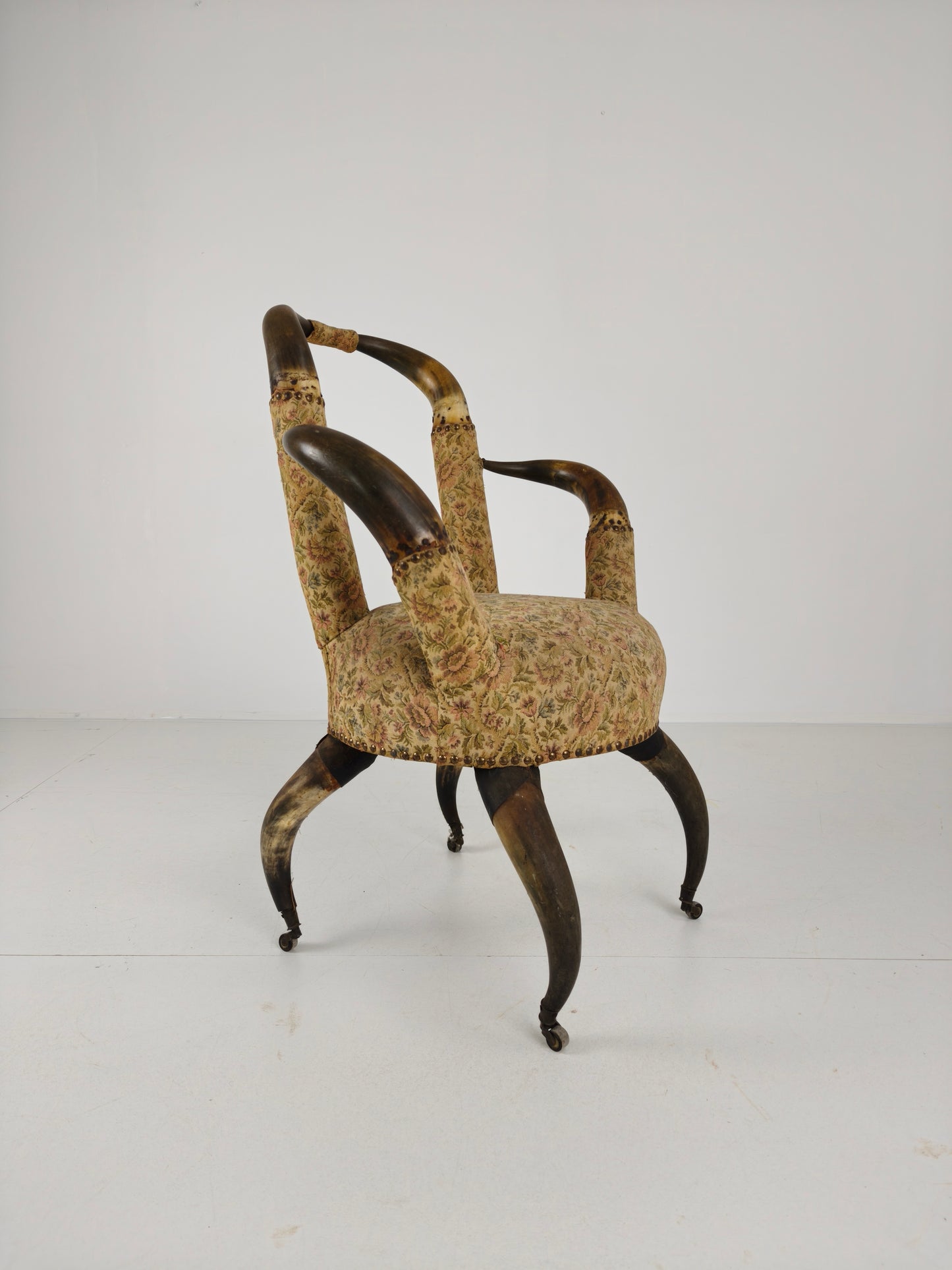 Rare 19th Century Highly Decorative Bull Horn Armchair (1870)