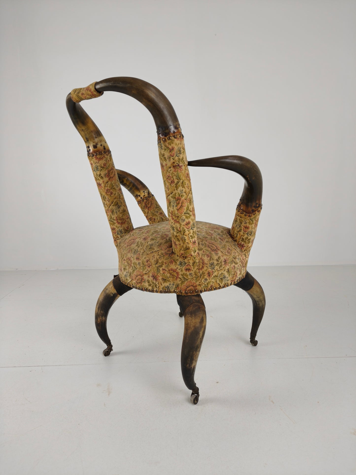 Rare 19th Century Highly Decorative Bull Horn Armchair (1870)