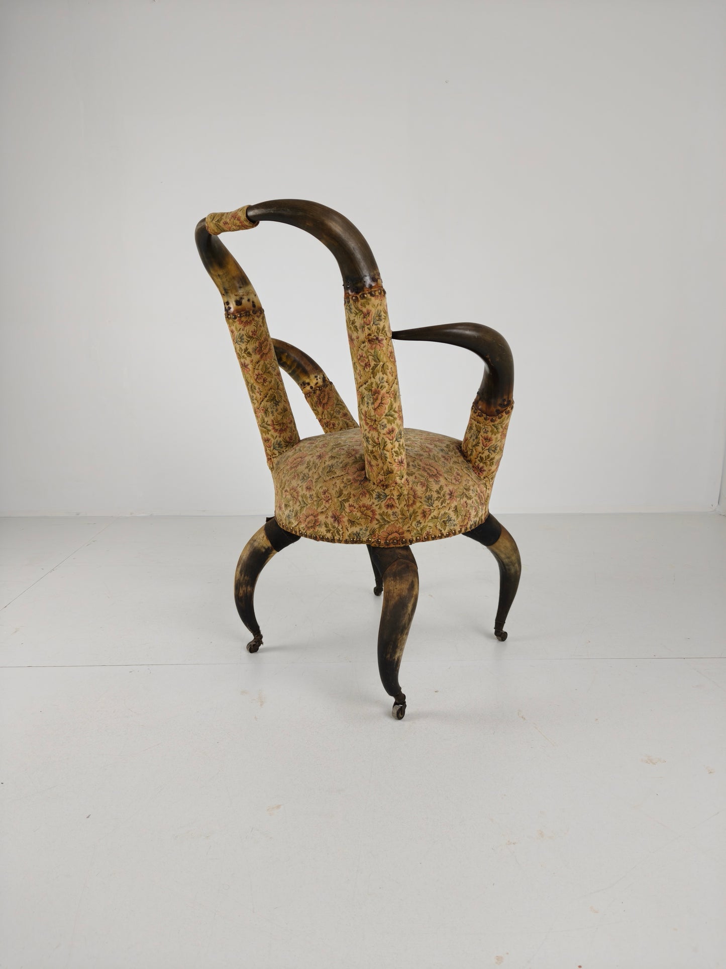Rare 19th Century Highly Decorative Bull Horn Armchair (1870)