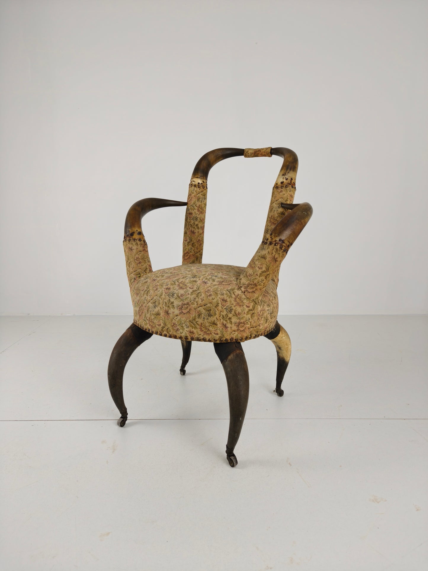 Rare 19th Century Highly Decorative Bull Horn Armchair (1870)