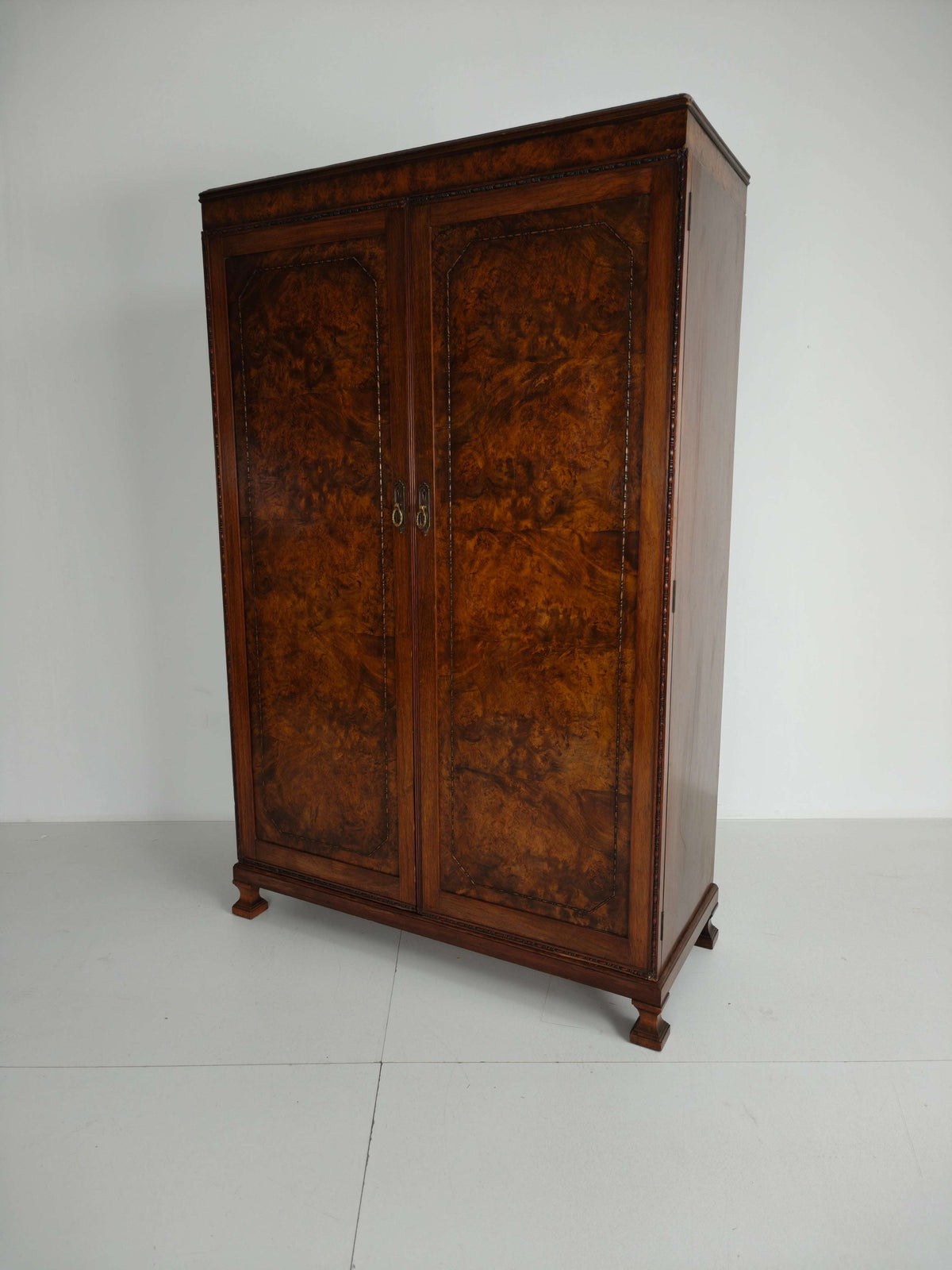 Stunning English Art Deco Burr Walnut Wardrobe by Waring & Gillow – c.1900–1932 Stunning English Art Deco Burr Walnut Wardrobe by Waring & Gillow – c.1900–1932