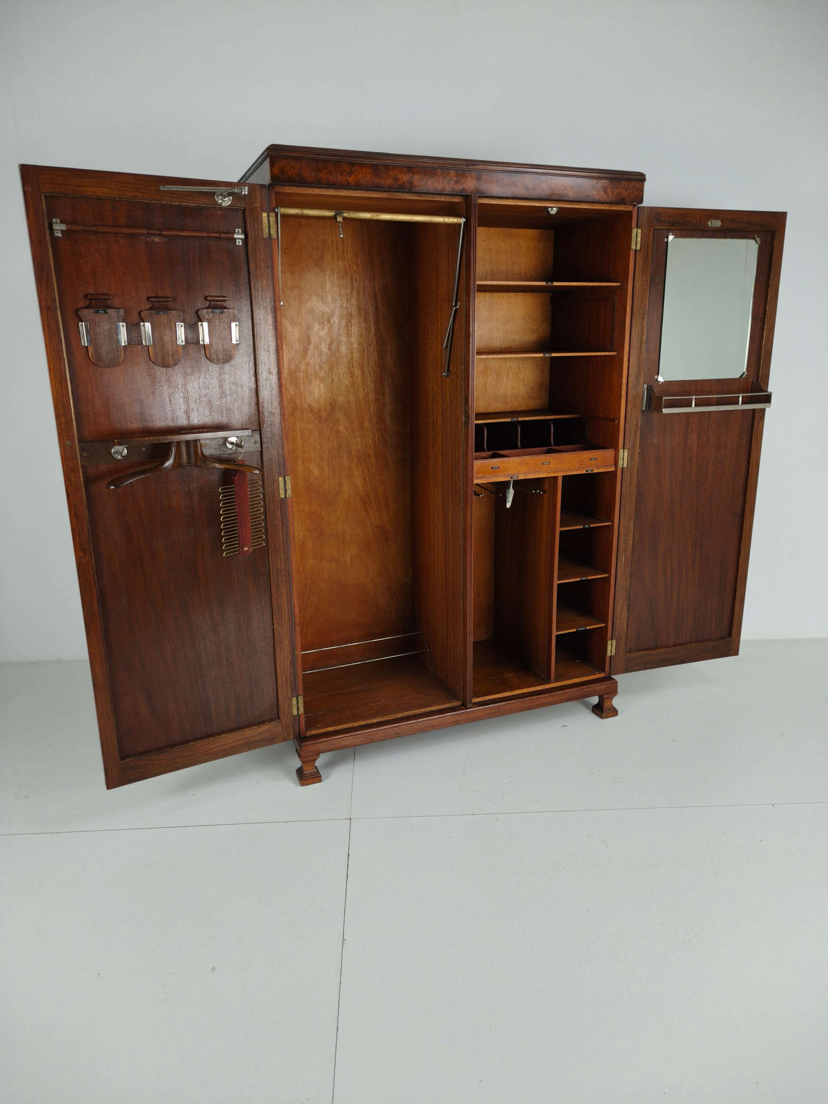 Stunning English Art Deco Burr Walnut Wardrobe by Waring & Gillow – c.1900–1932 Stunning English Art Deco Burr Walnut Wardrobe by Waring & Gillow – c.1900–1932