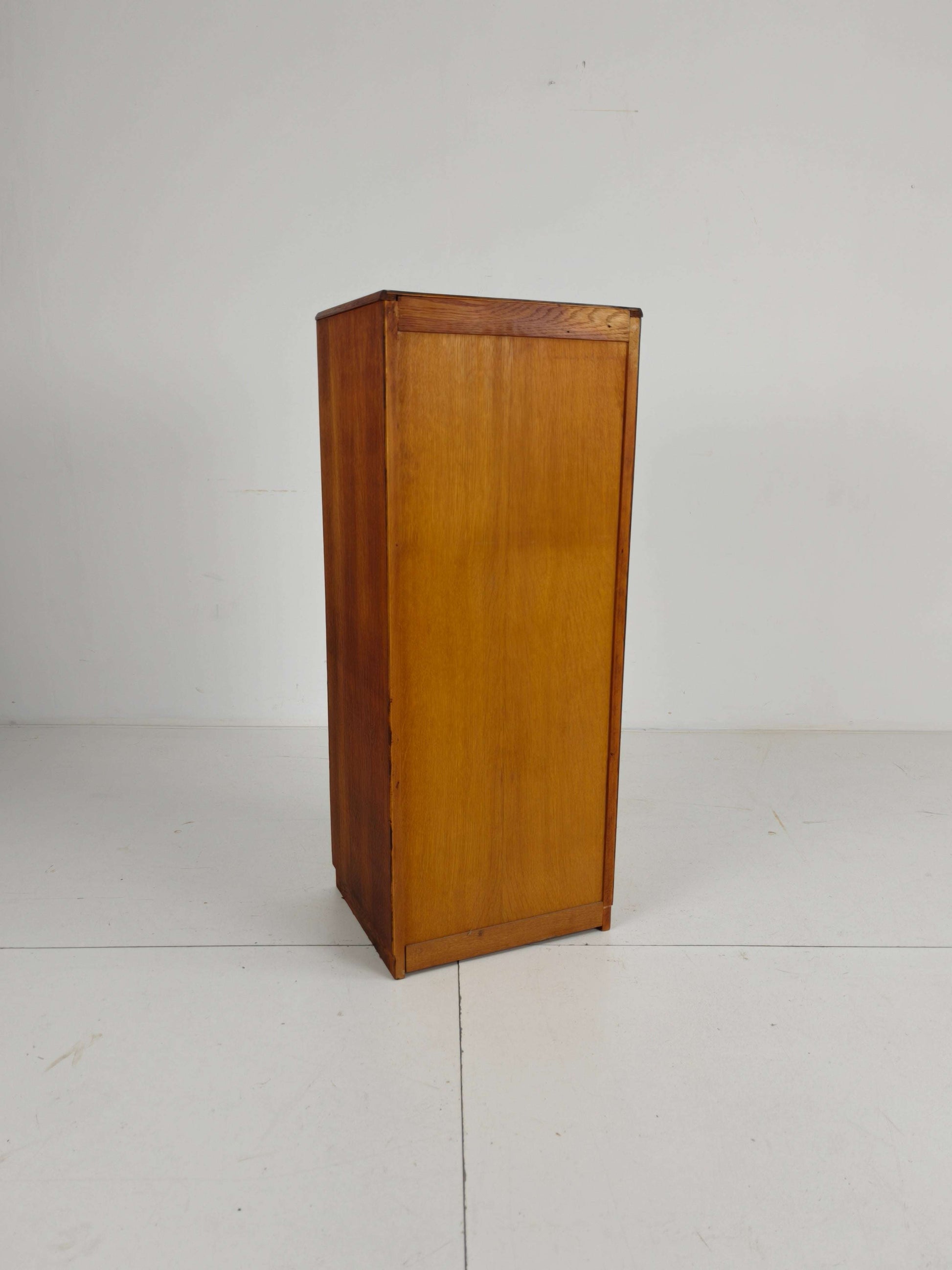 1940s Dutch Oak Archive Cabinet with Tambour Door – Includes Key 1940s Dutch Oak Archive Cabinet with Tambour Door – Includes Key